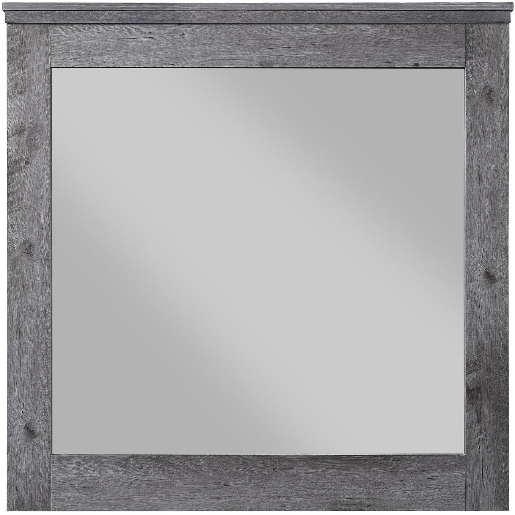Traditional Wooden Wall Mirror with Rustic Style, Gray