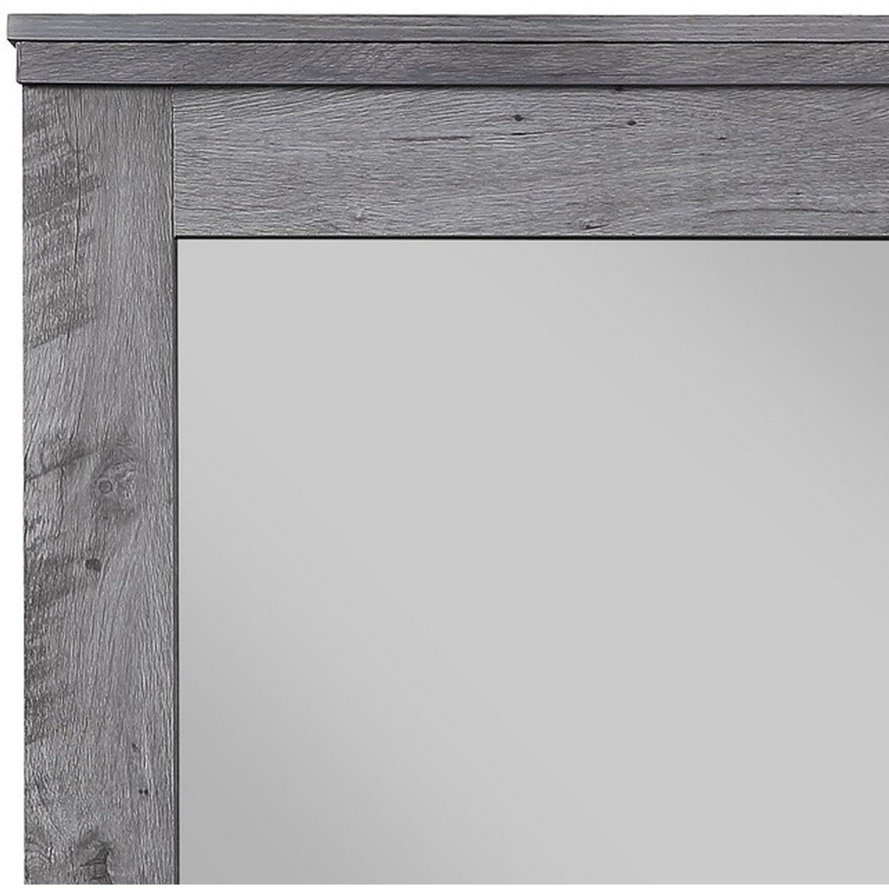 Traditional Wooden Wall Mirror with Rustic Style, Gray