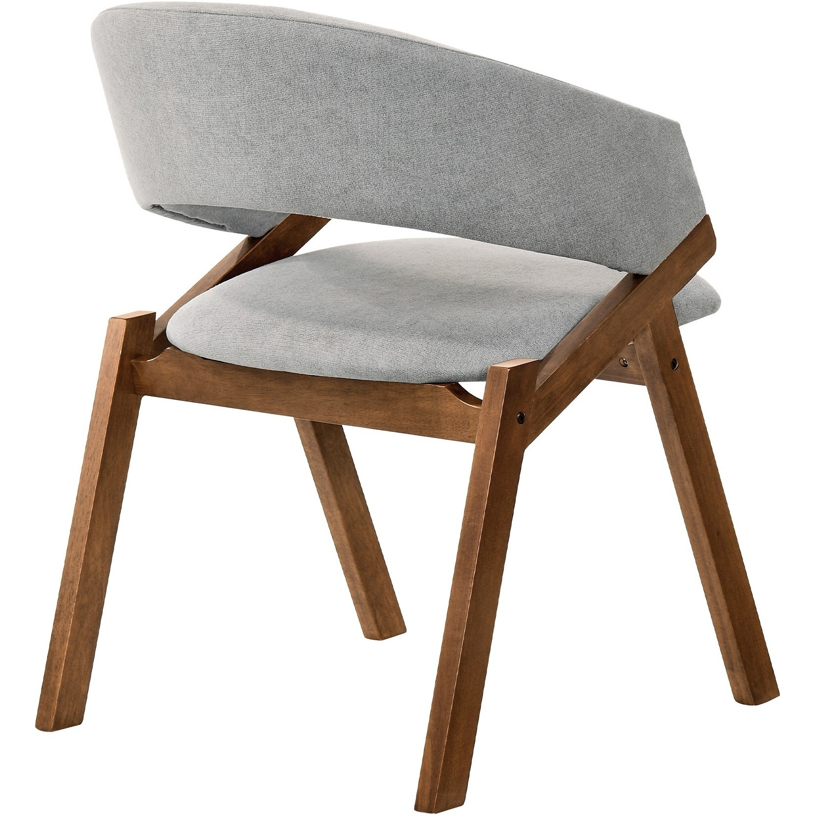 Talulah Gray Fabric and Walnut Veneer Dining Side Chairs - Set of 2