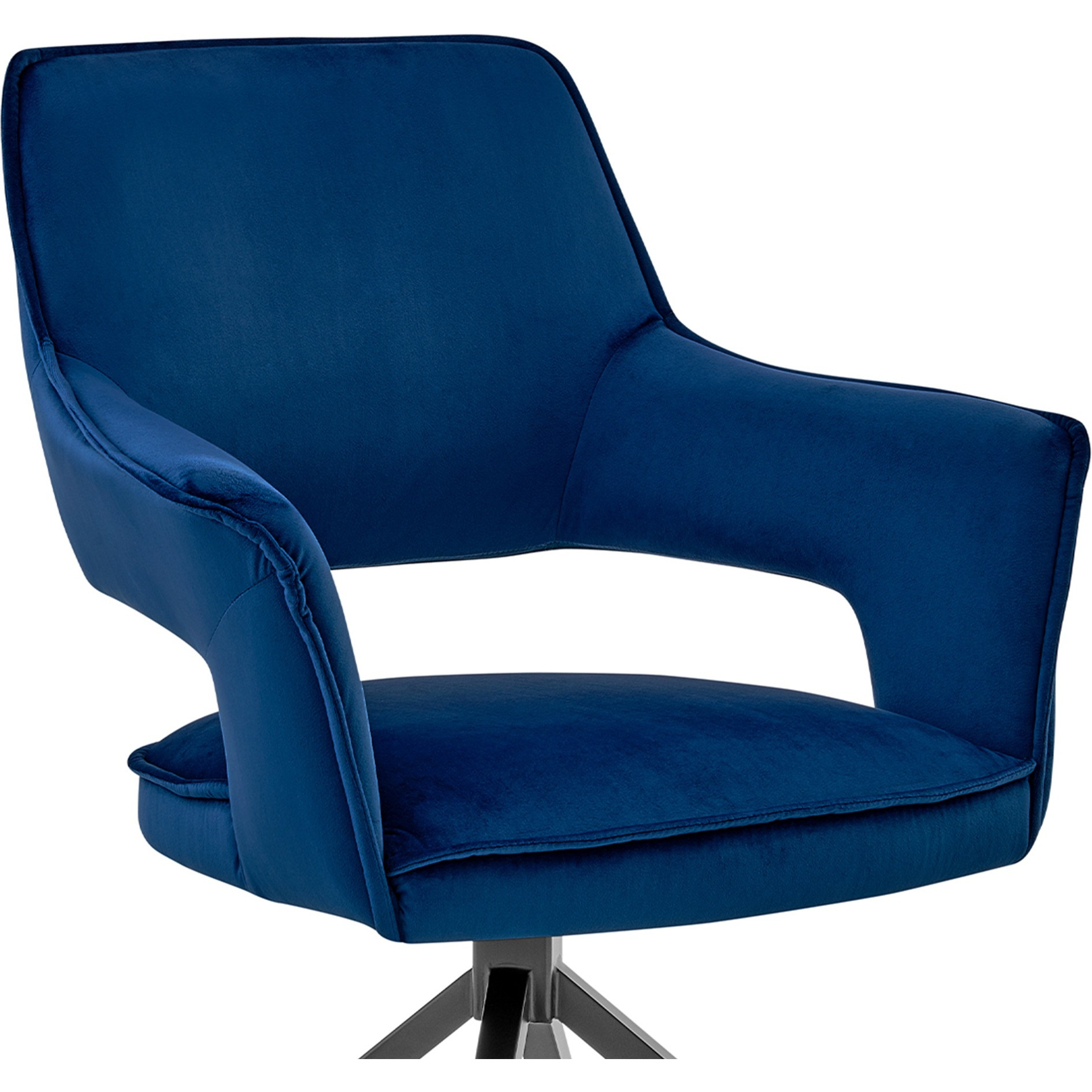 Velvet Upholstered Contemporary Accent Chair, Black and Blue