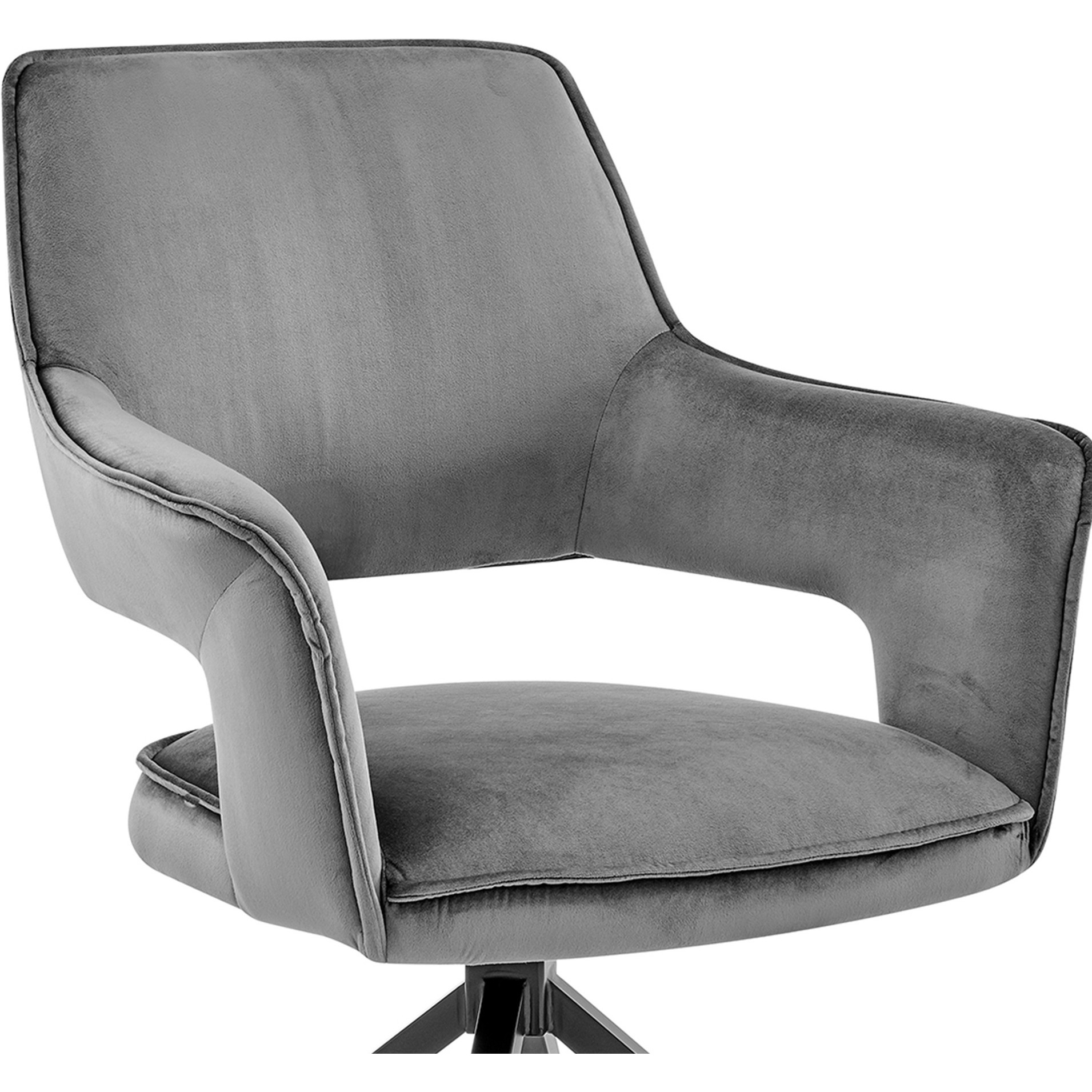 Velvet Upholstered Contemporary Accent Chair, Black and Gray