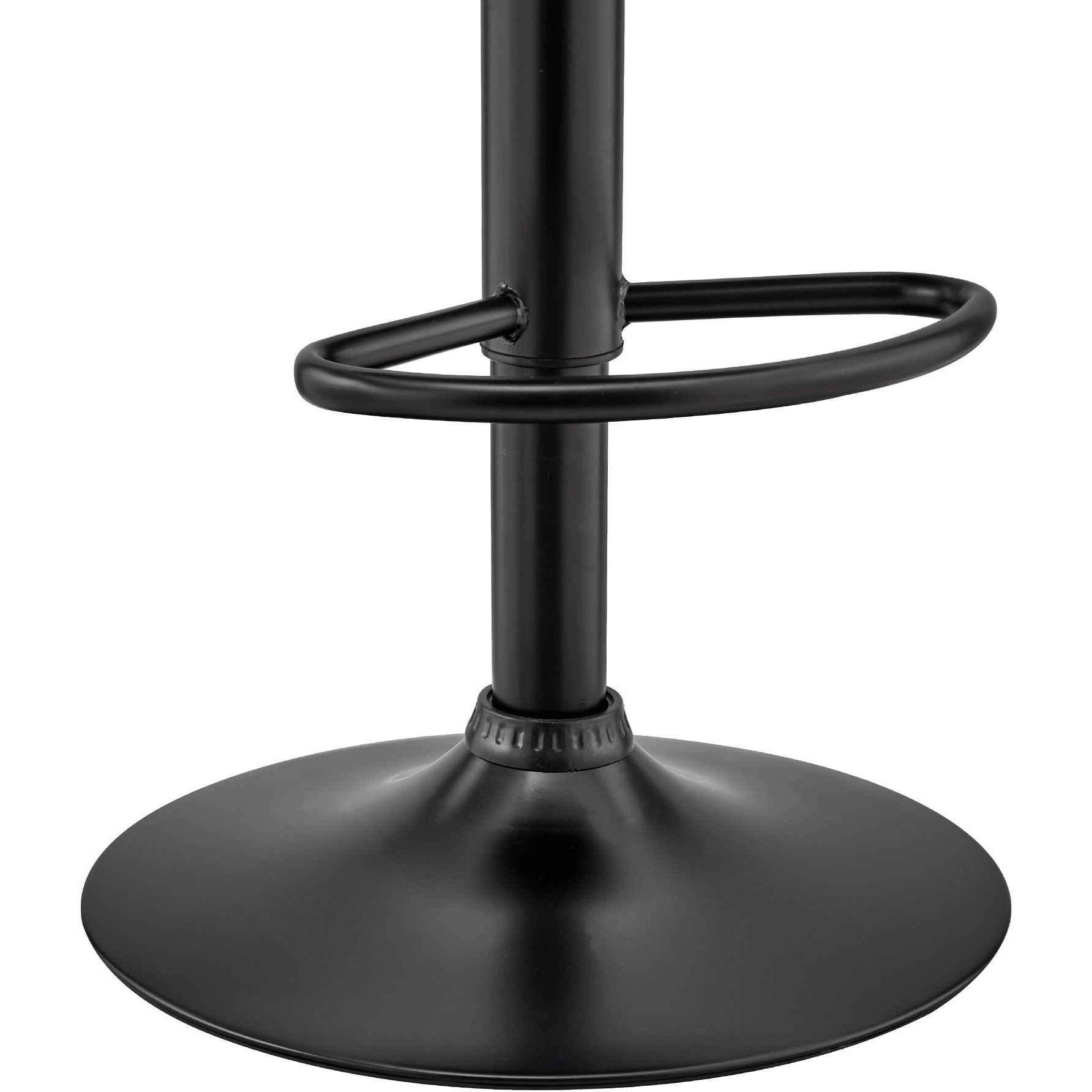 Faux Leather Adjustable Swivel Bar Stool, Black and Gray