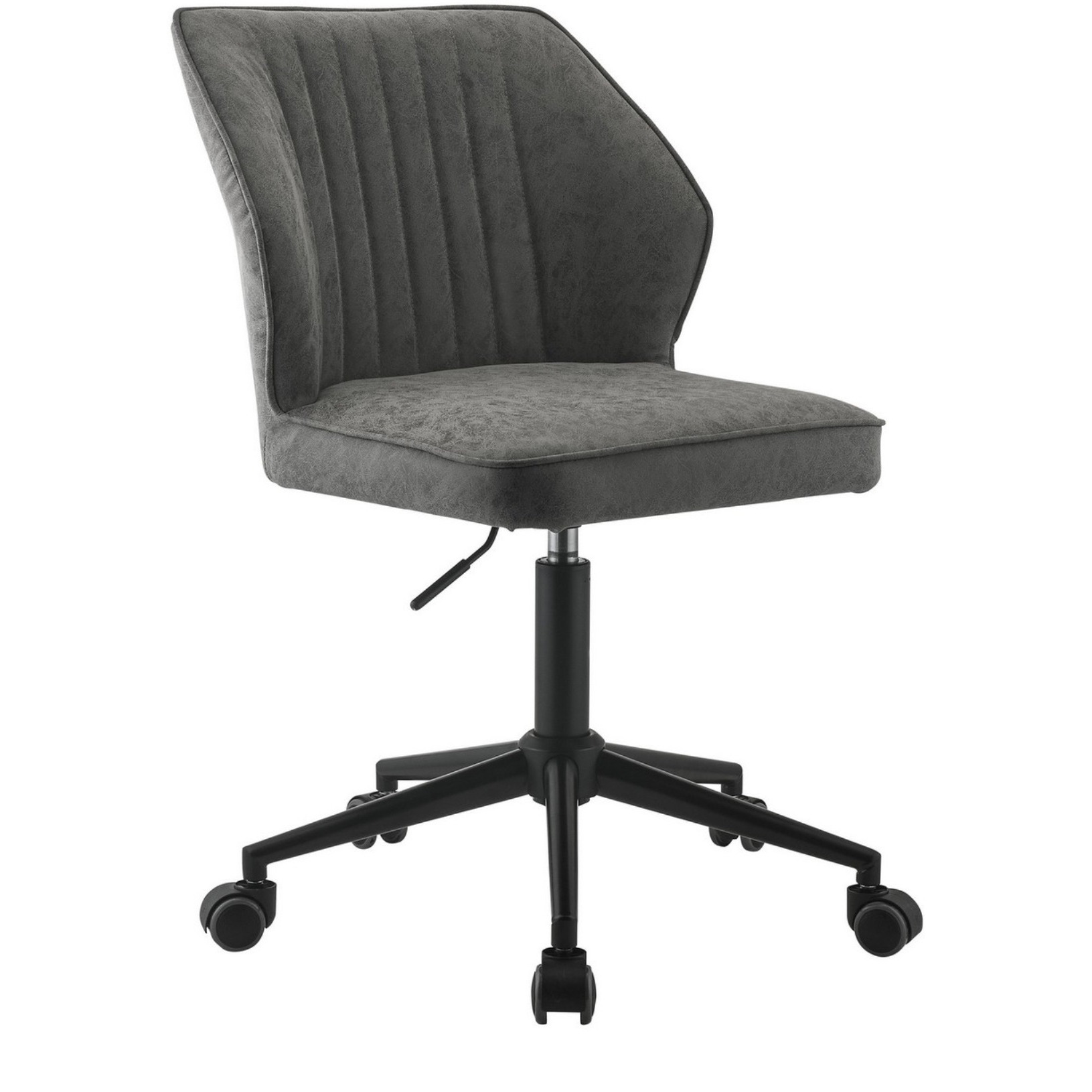 Swivel Office Chair with Stitching Details and Starbase, Gray
