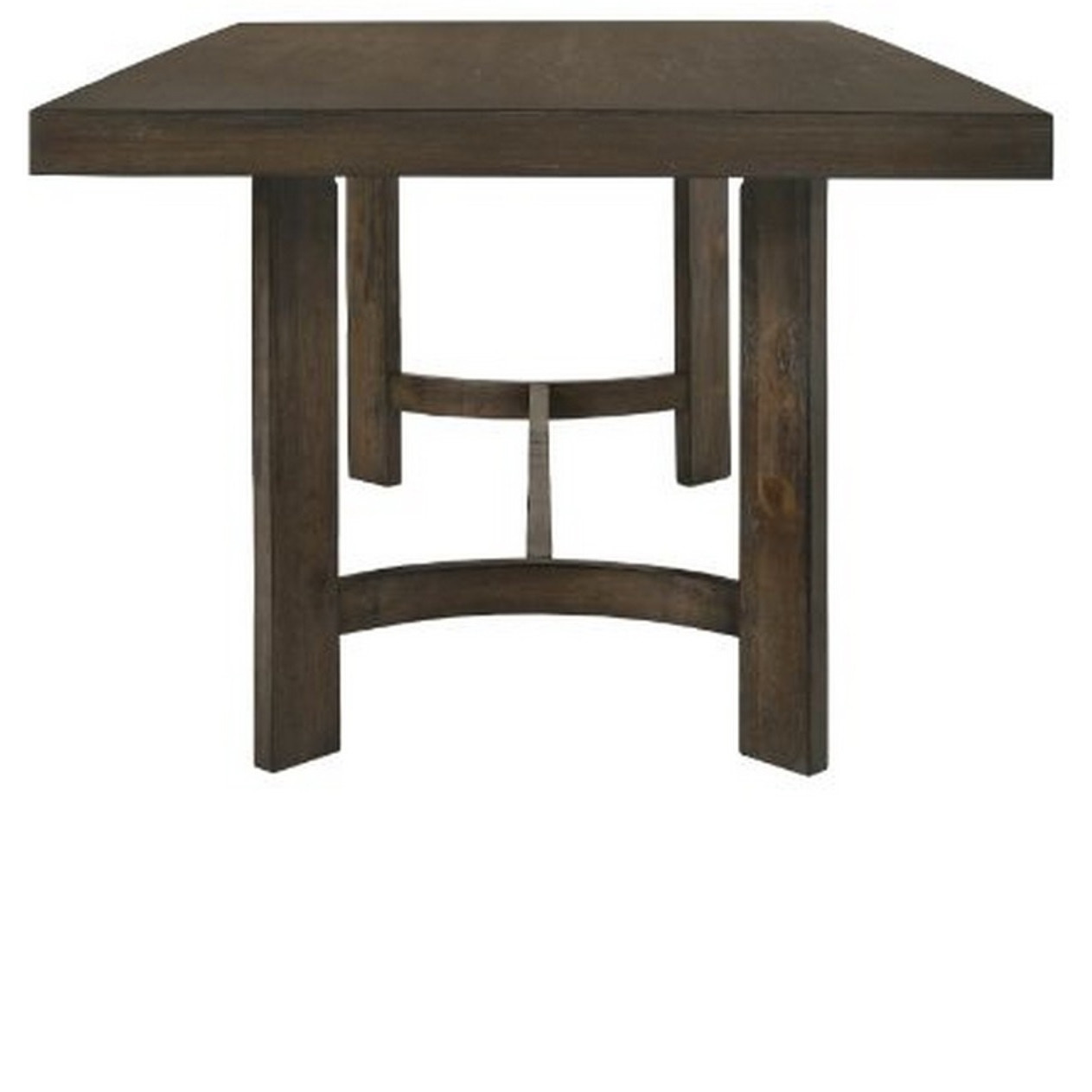 Dining Table with Rectangular Top and Curved Base, Brown