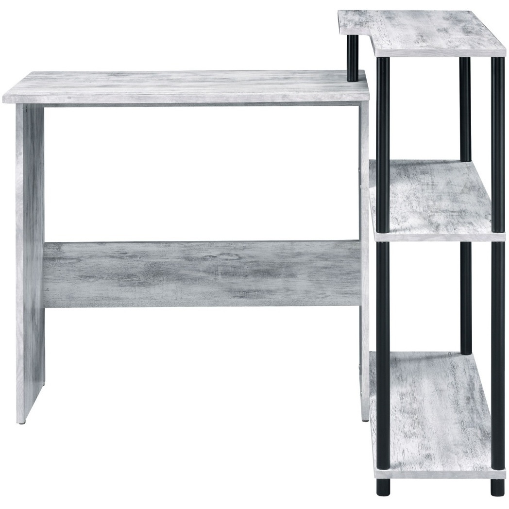 Writing Desk with Elegant Wood Design, Antique White and Black