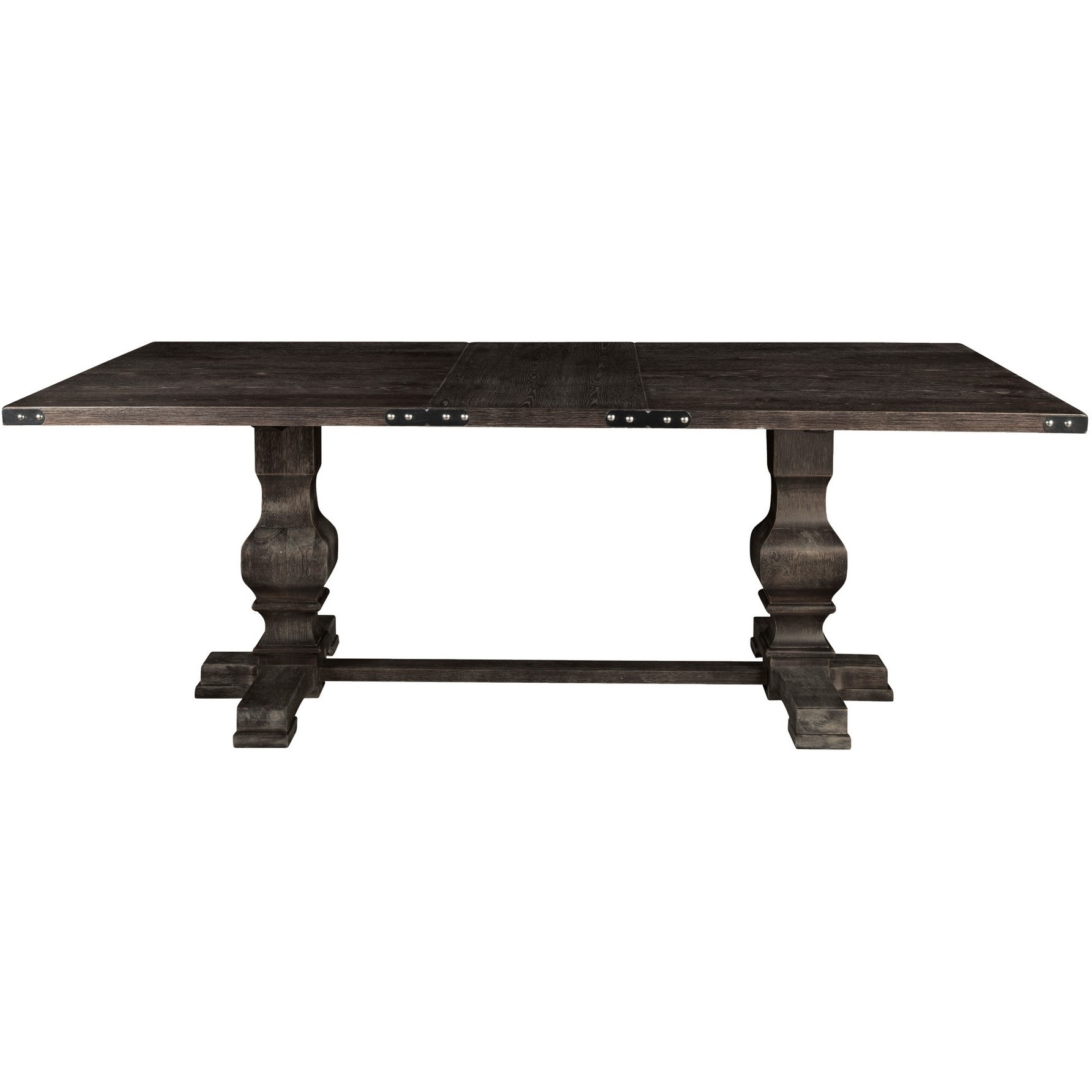 Tyler 88 Inch Classic Rectangular Dining Table, Rubberwood, Charcoal Gray