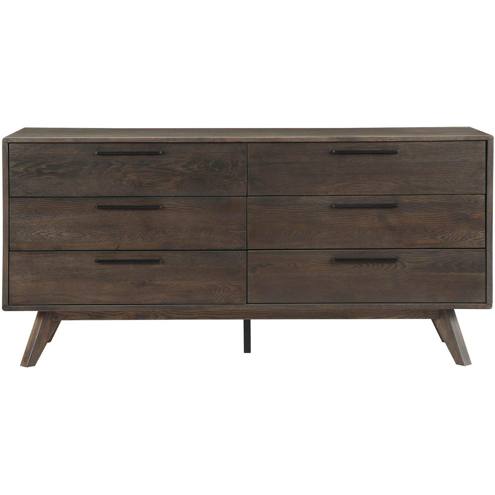 Astoria 4 Piece King Bedroom Set in Oak with Black Faux Leather