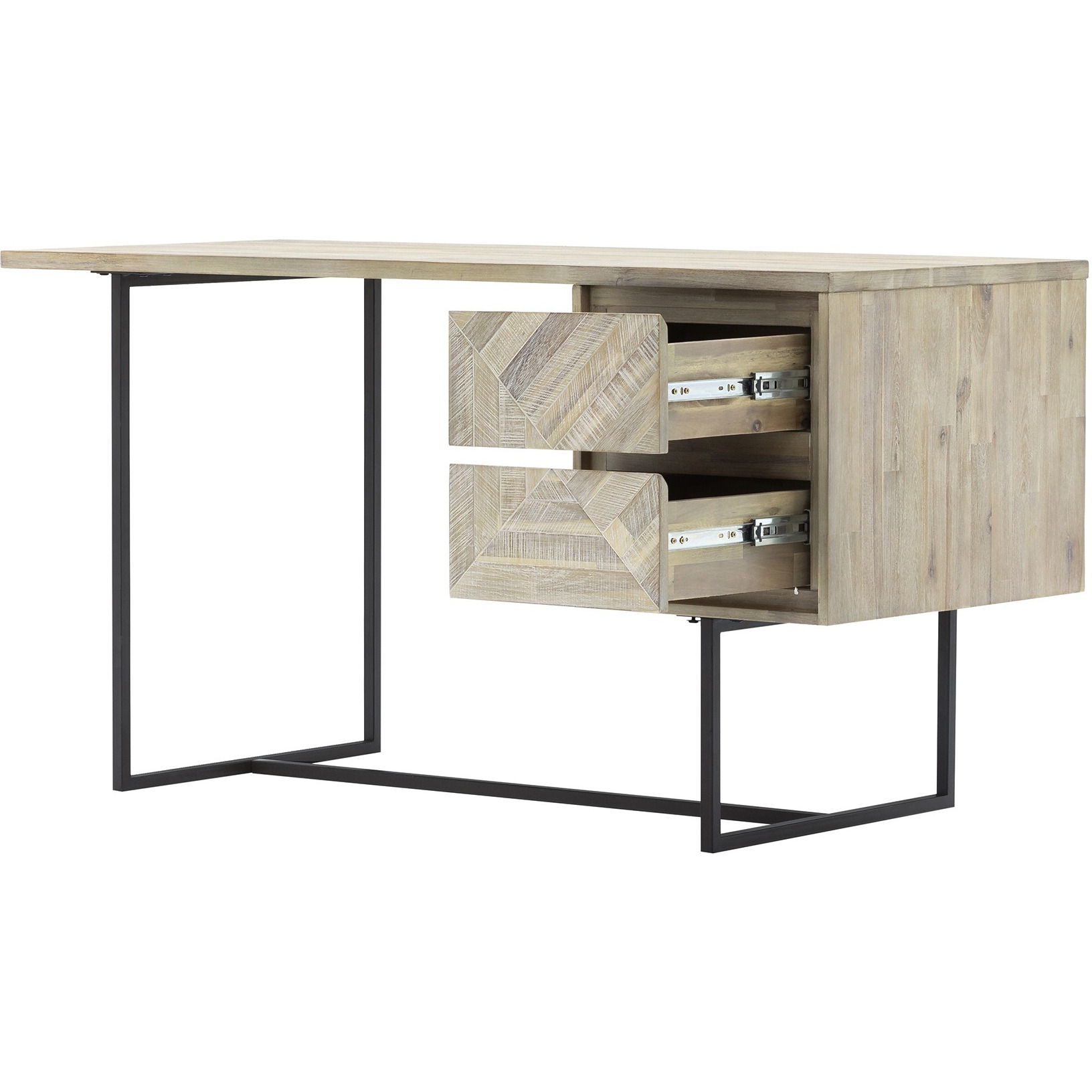 Peridot 2 Drawer Desk in Natural Acacia Wood