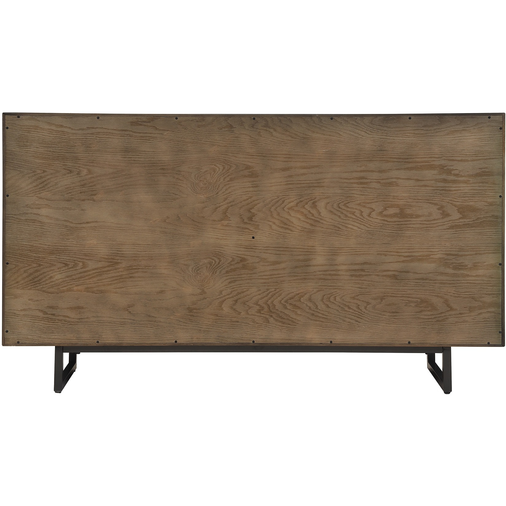 Marquis 6 Drawer Oak Wood Dresser with Black Metal Legs