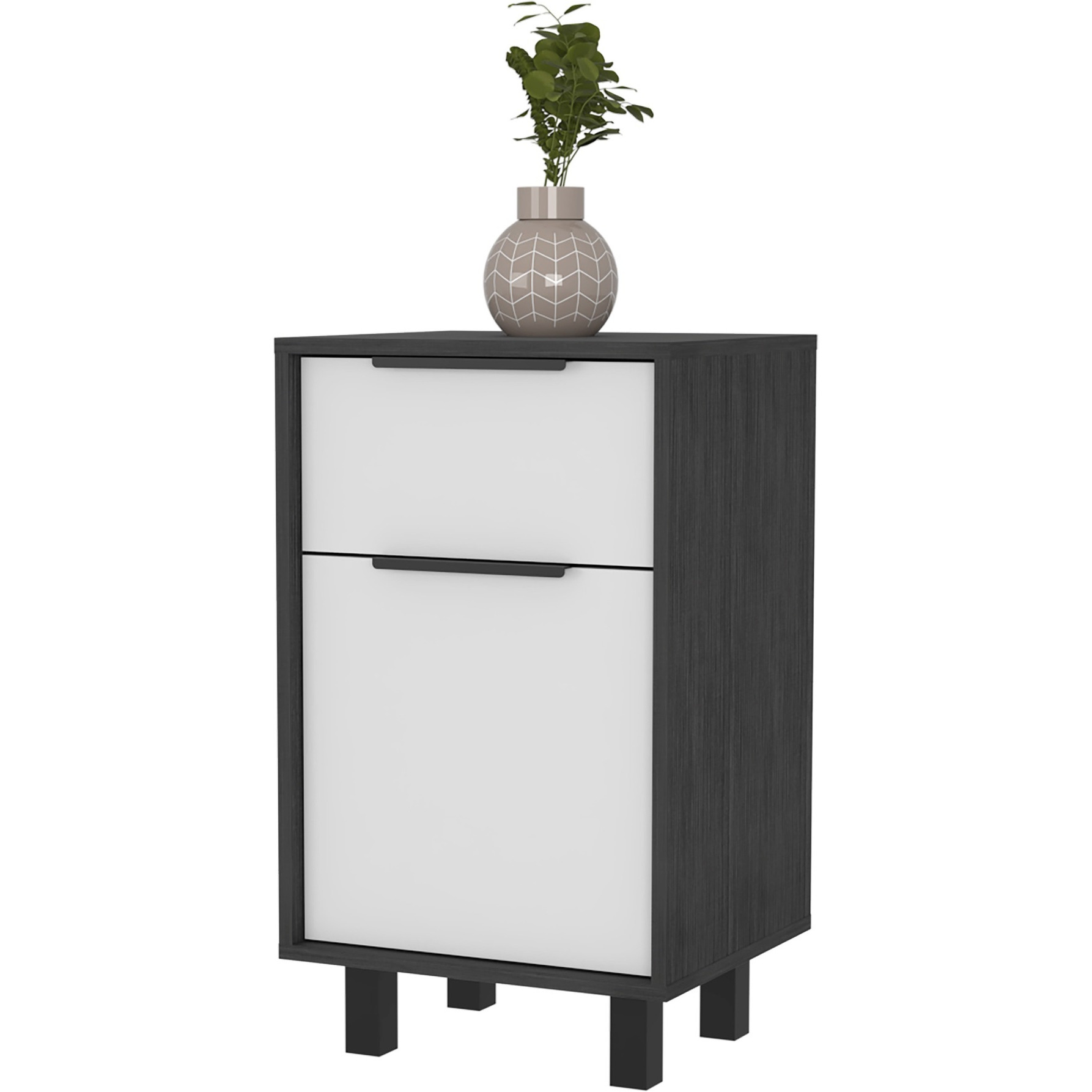 Kaia Z Nightstand, One Drawer, One Cabinet,  Four Legs, Superior Top