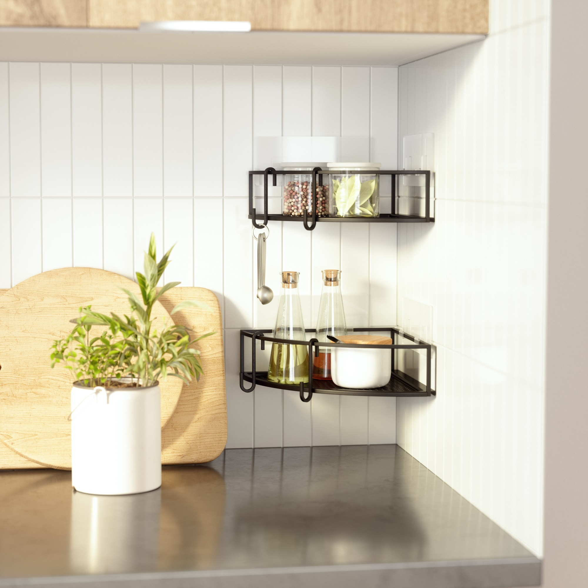 CUBIKO CORNER  BIN SET 2 BLACK