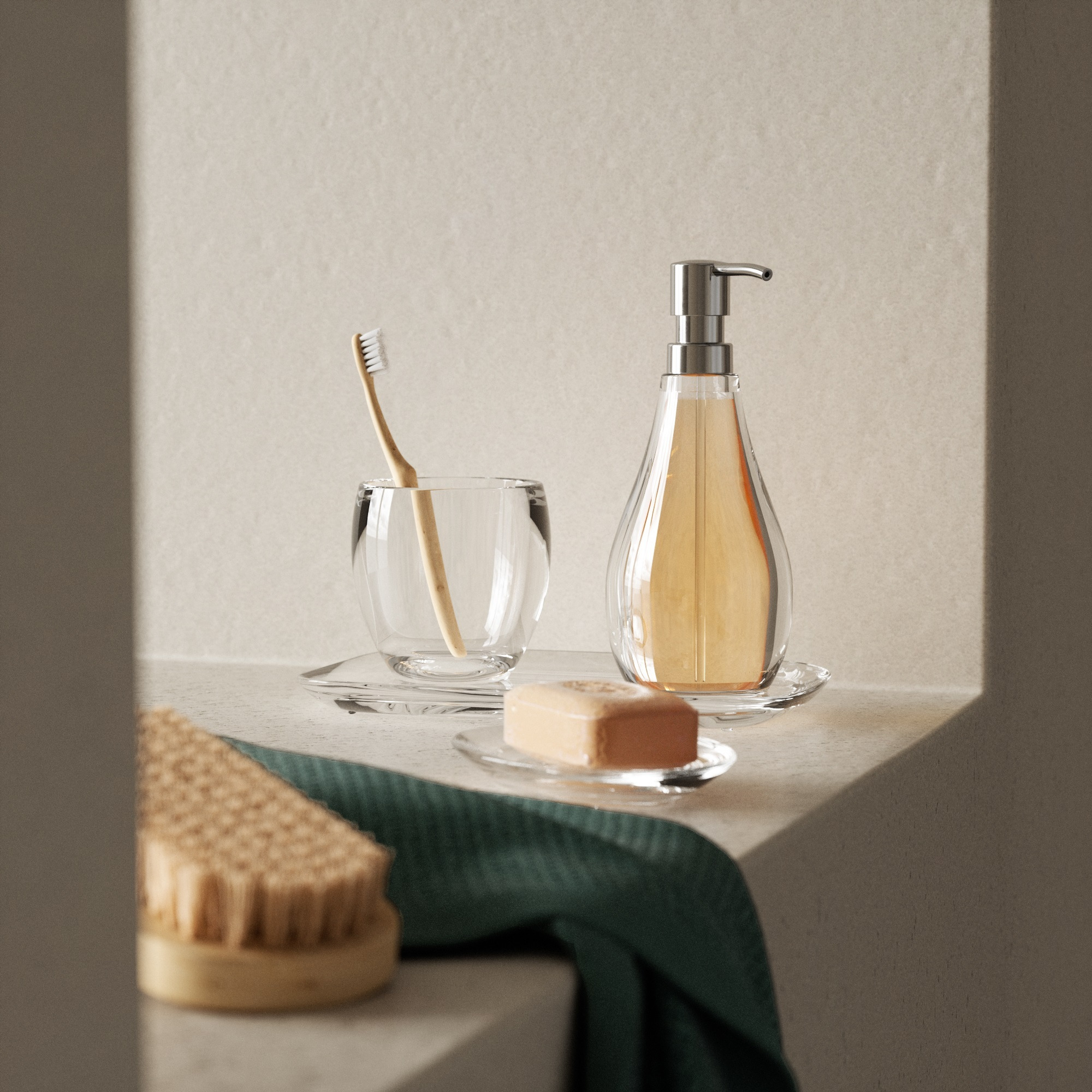 DROPLET SOAP DISH CLEAR