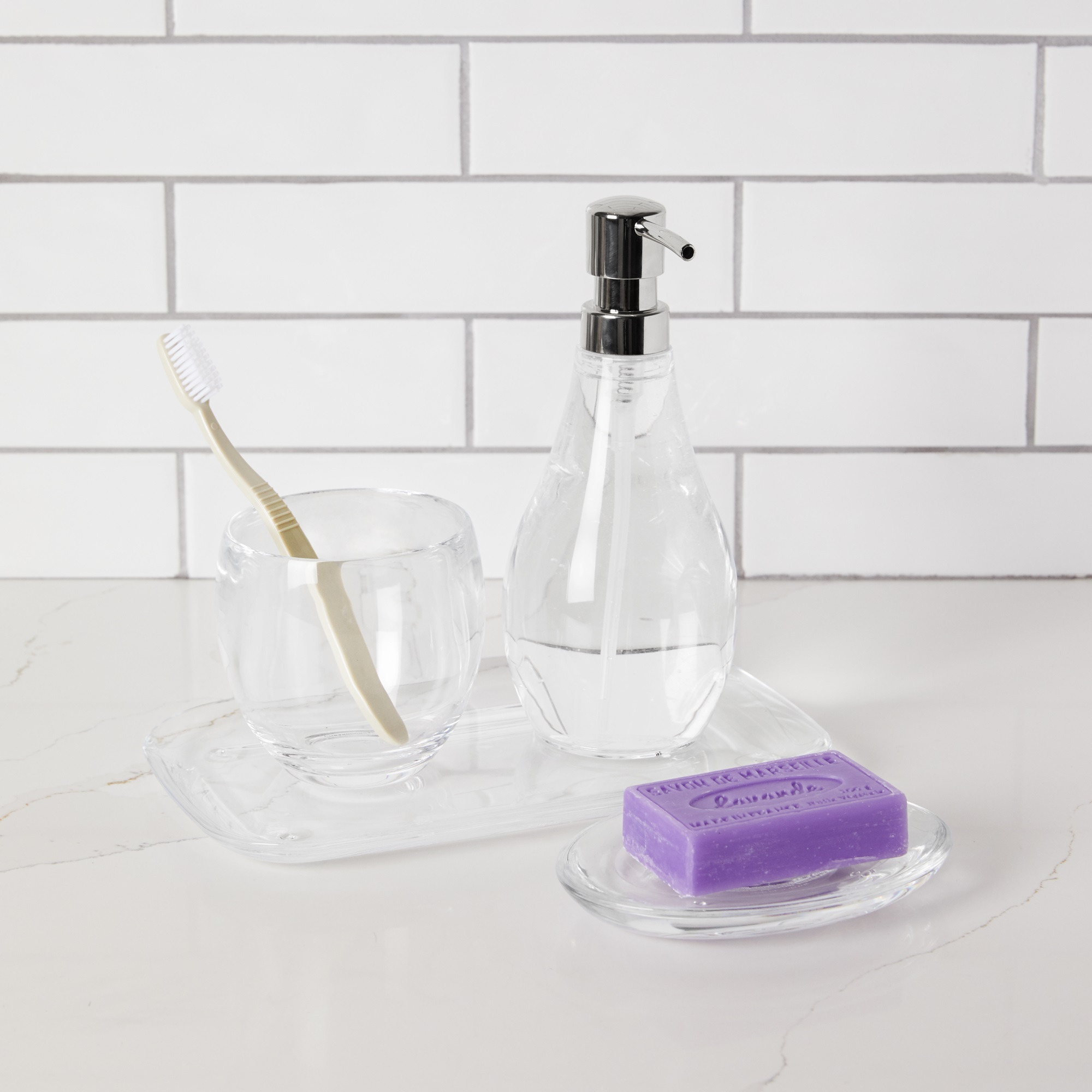 DROPLET SOAP DISH CLEAR