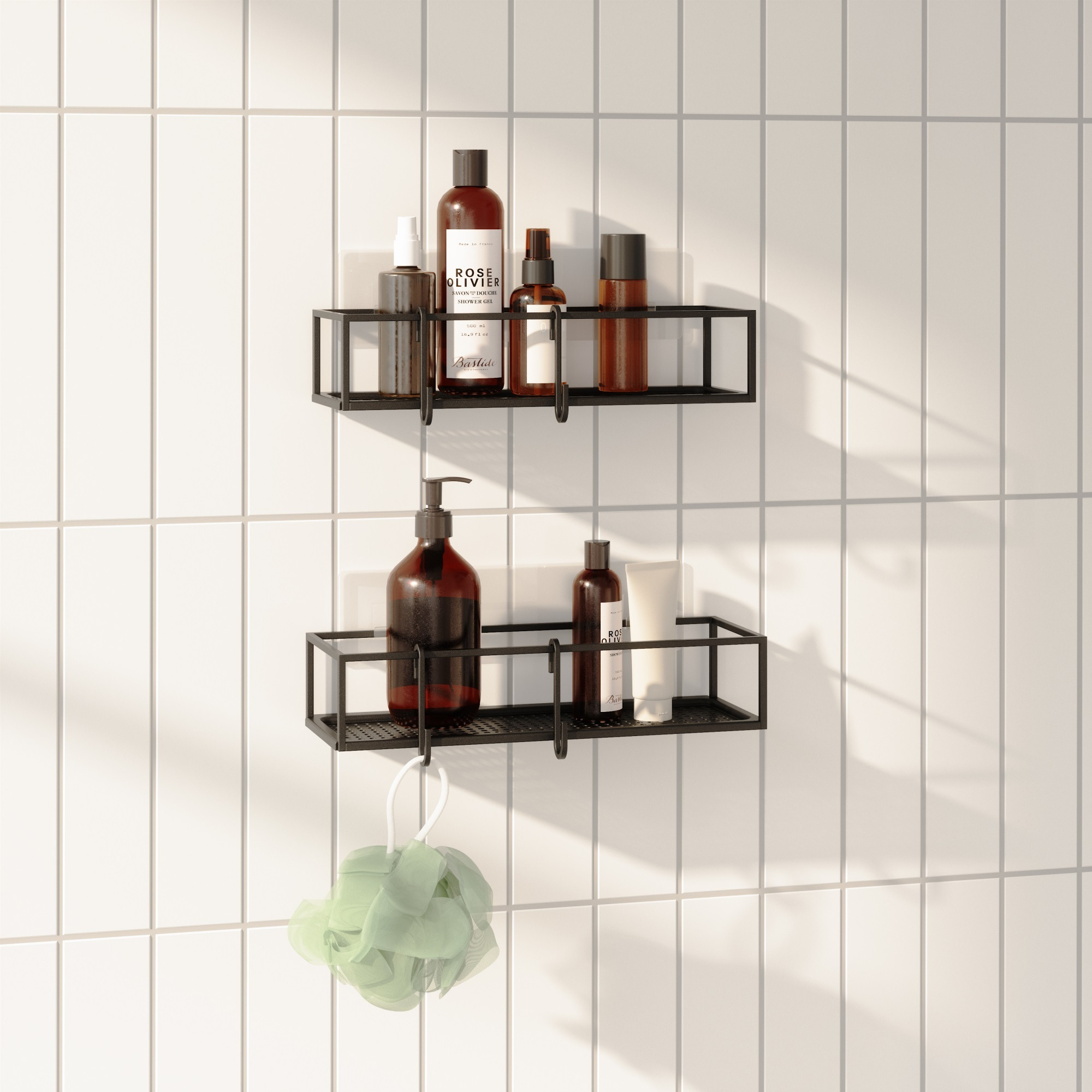 CUBIKO  SHOWER  BIN SET 2 BLACK