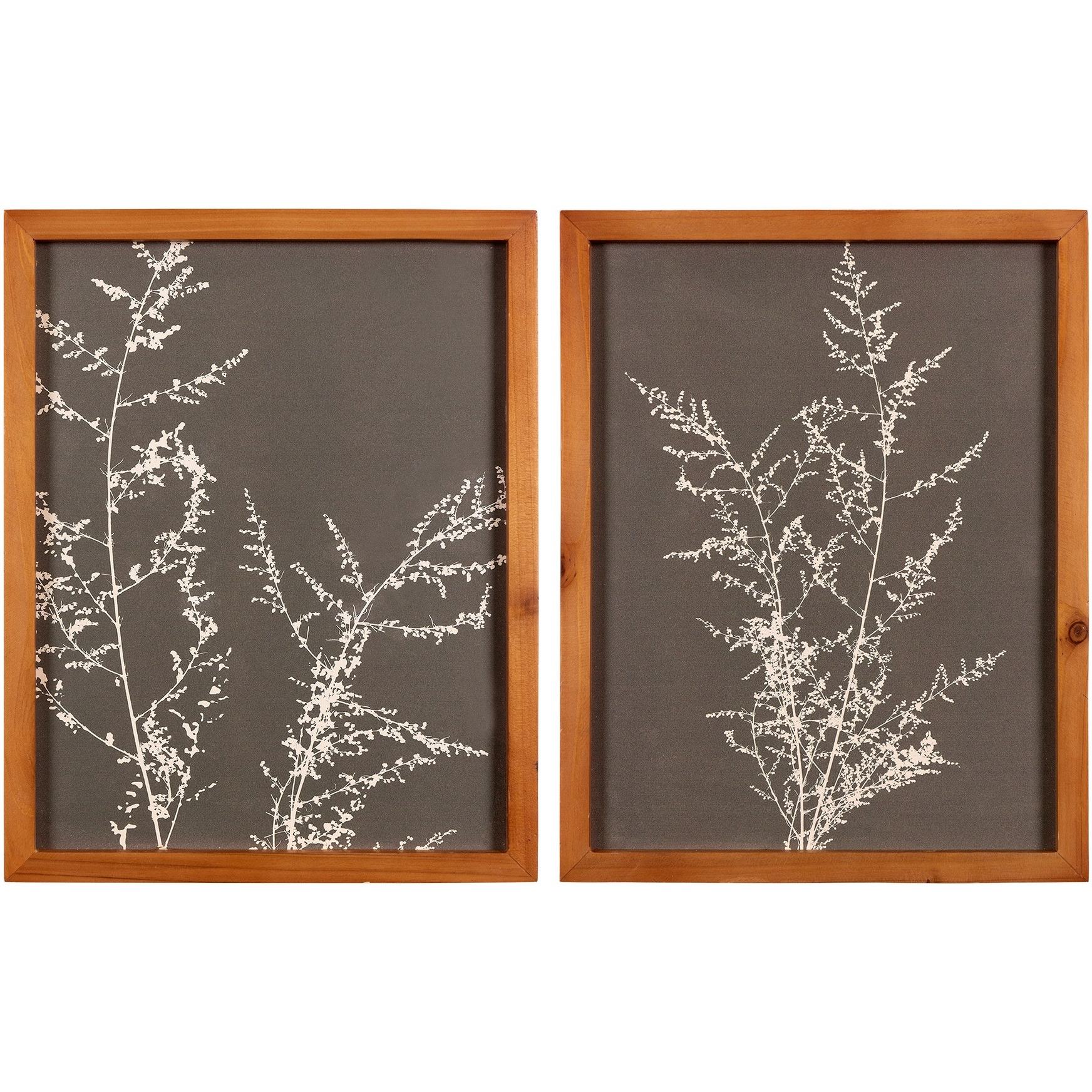 Stratton Home Decor Modern Farmhouse Set of 2 Botanical Wildflowers Framed Wall Art