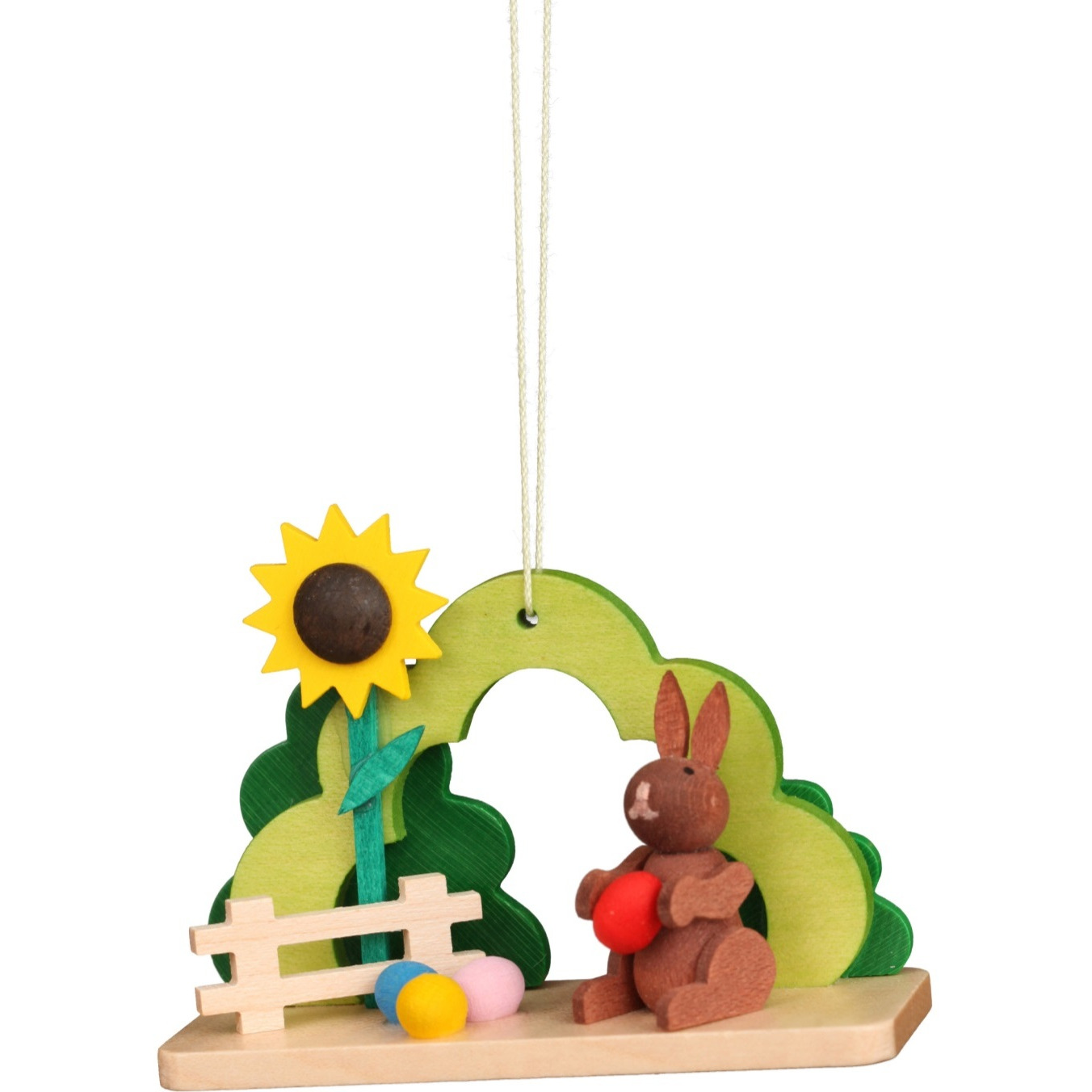 11-0607 - Christian Ulbricht Ornament - Rabbit With Sunflower - 2,25&quotH x 2.8&quotW x 1.15&quotD