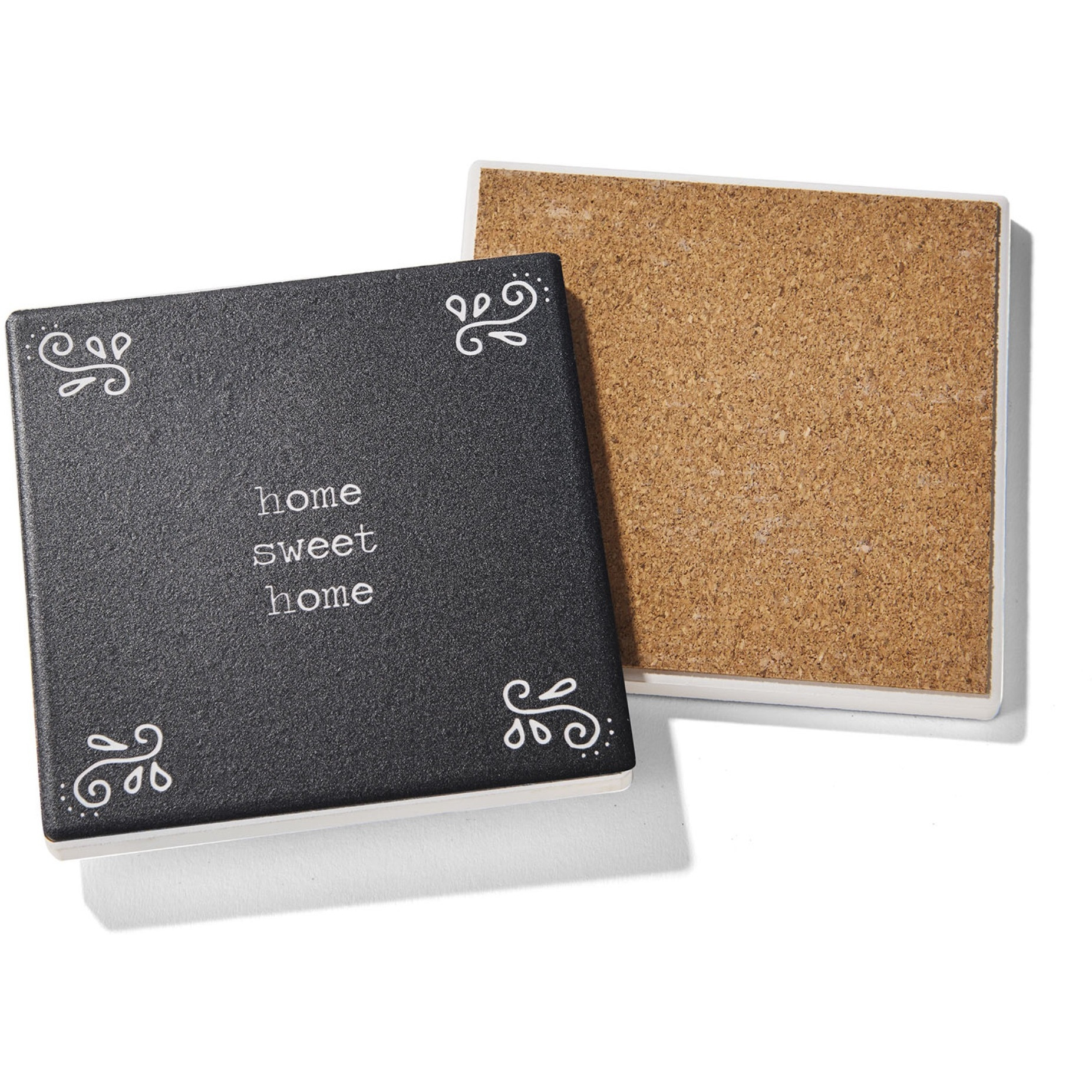 Happy Place Set of 4 Ceramic Coasters 4.25''D