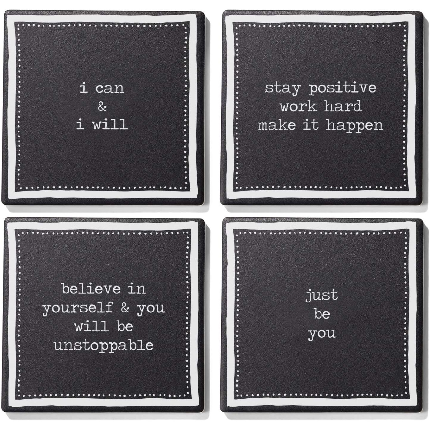 Just Be You Set of 4 Ceramic Coasters 4.25''D