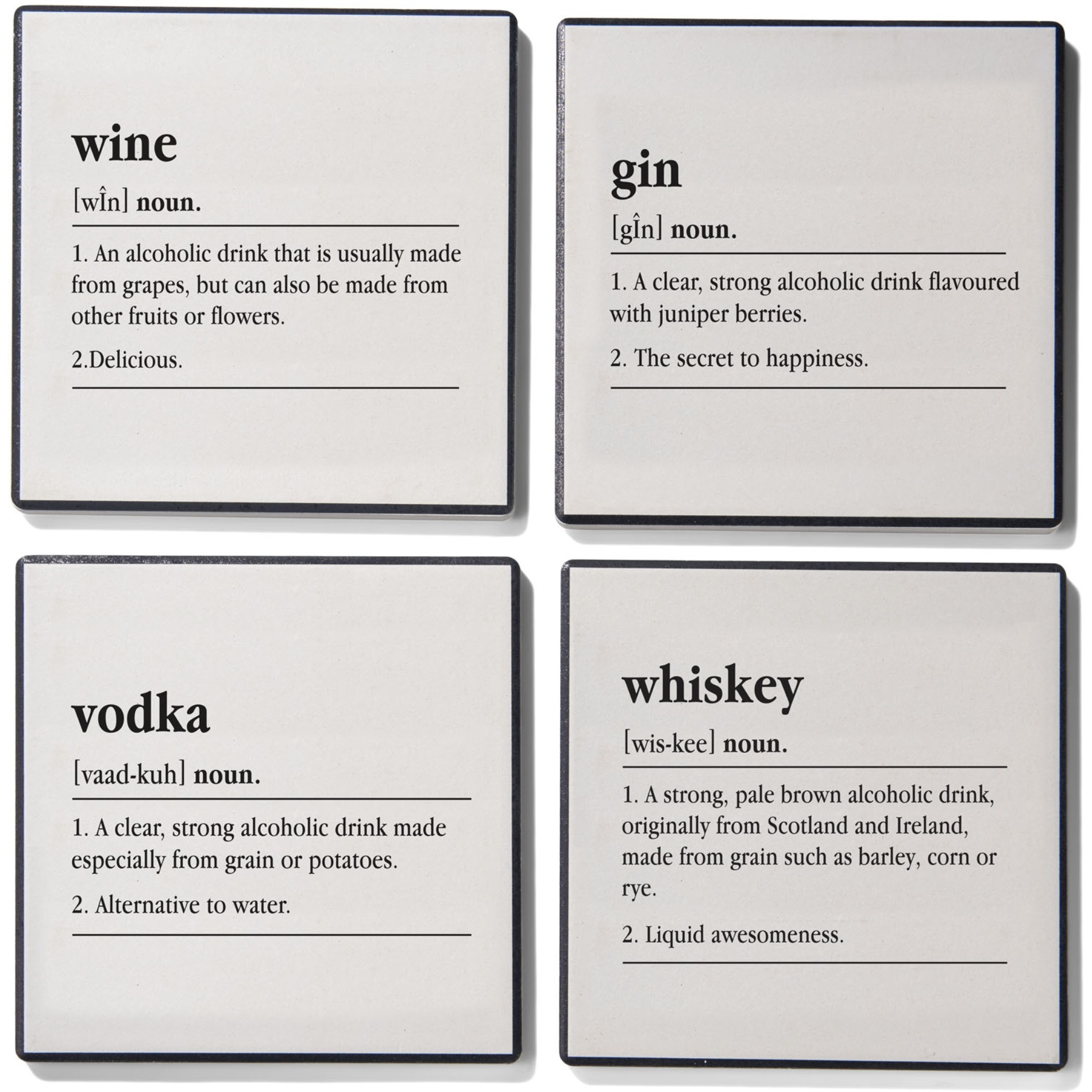 Spirits Set of 4 Ceramic Coasters 4.25''D