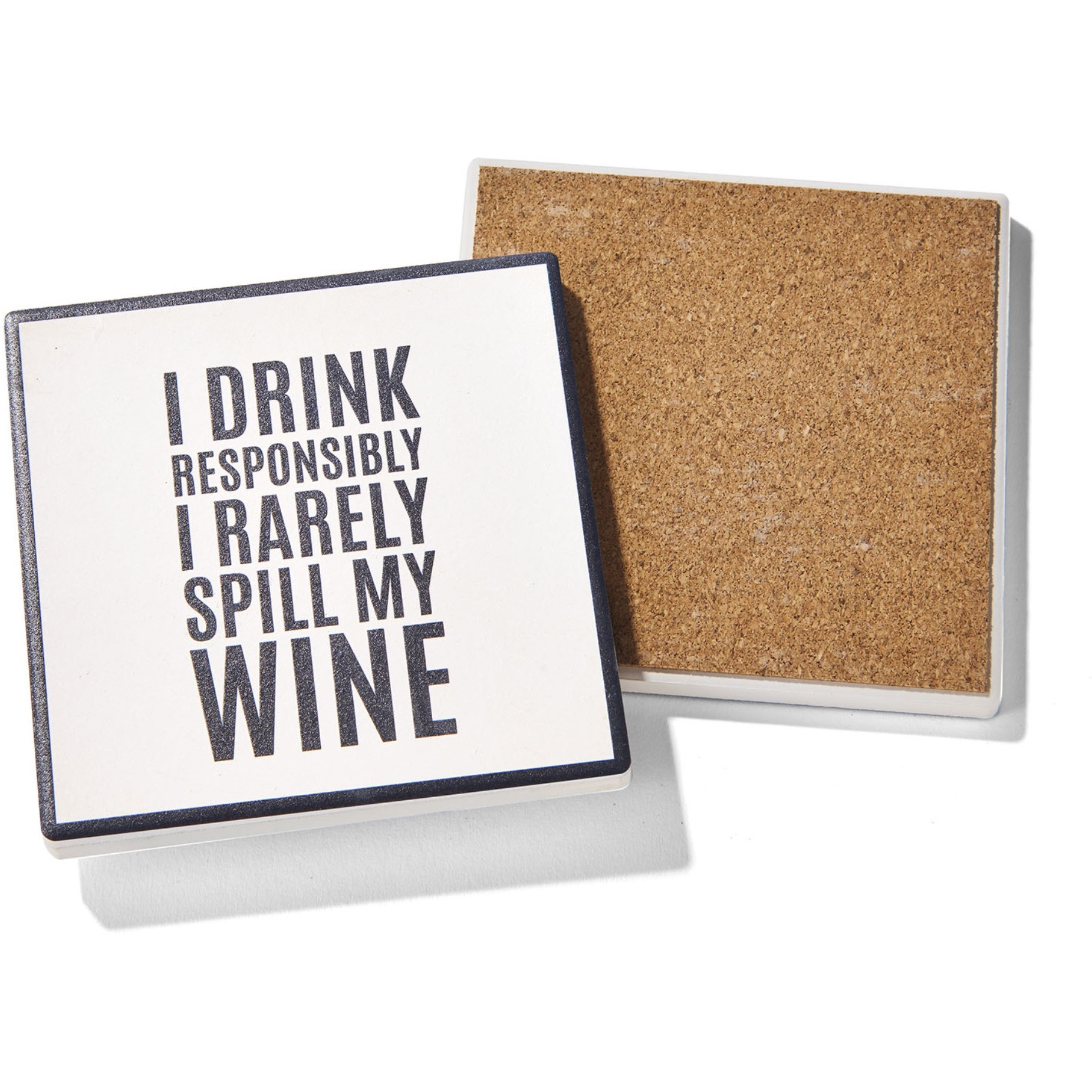 Wine Sentiments Set of 4 Ceramic Coasters 4.25''D