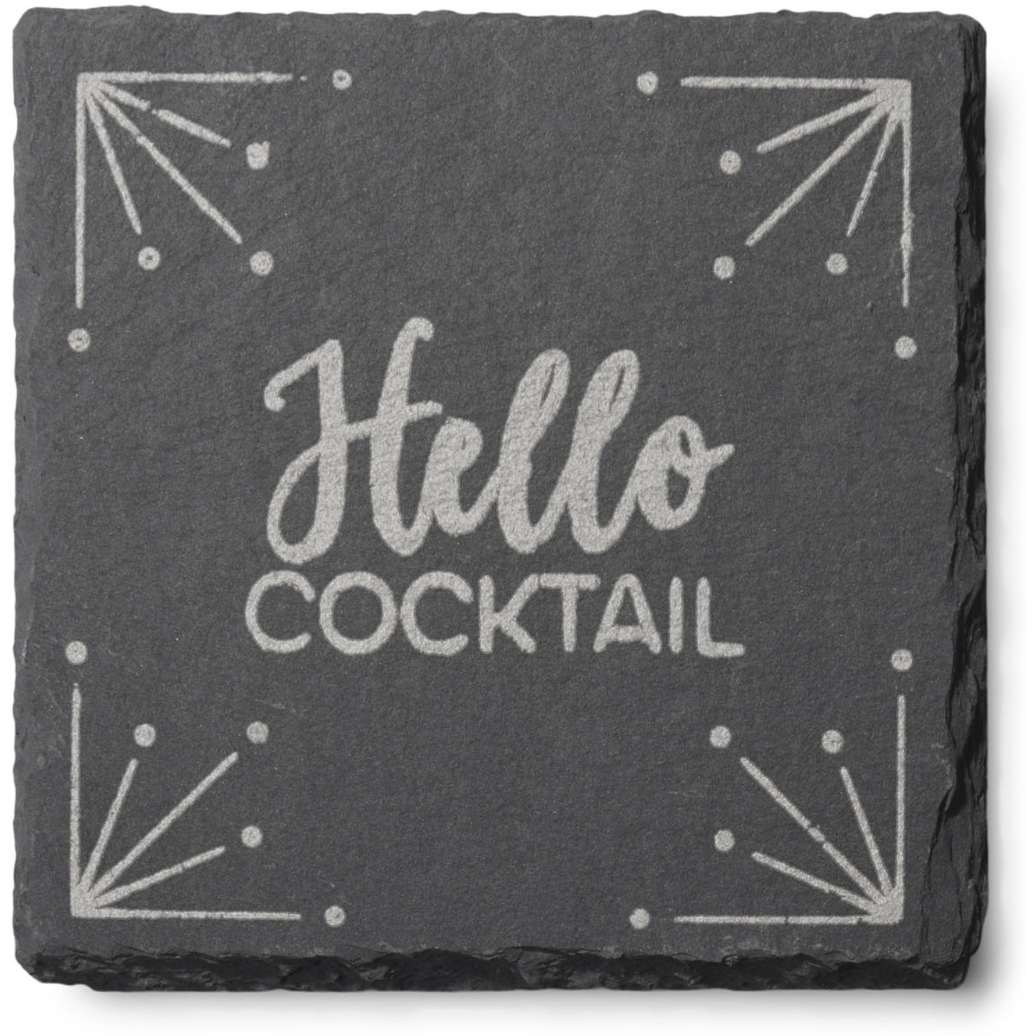 Slate Silver Set of 4 Coasters Square 4X4"