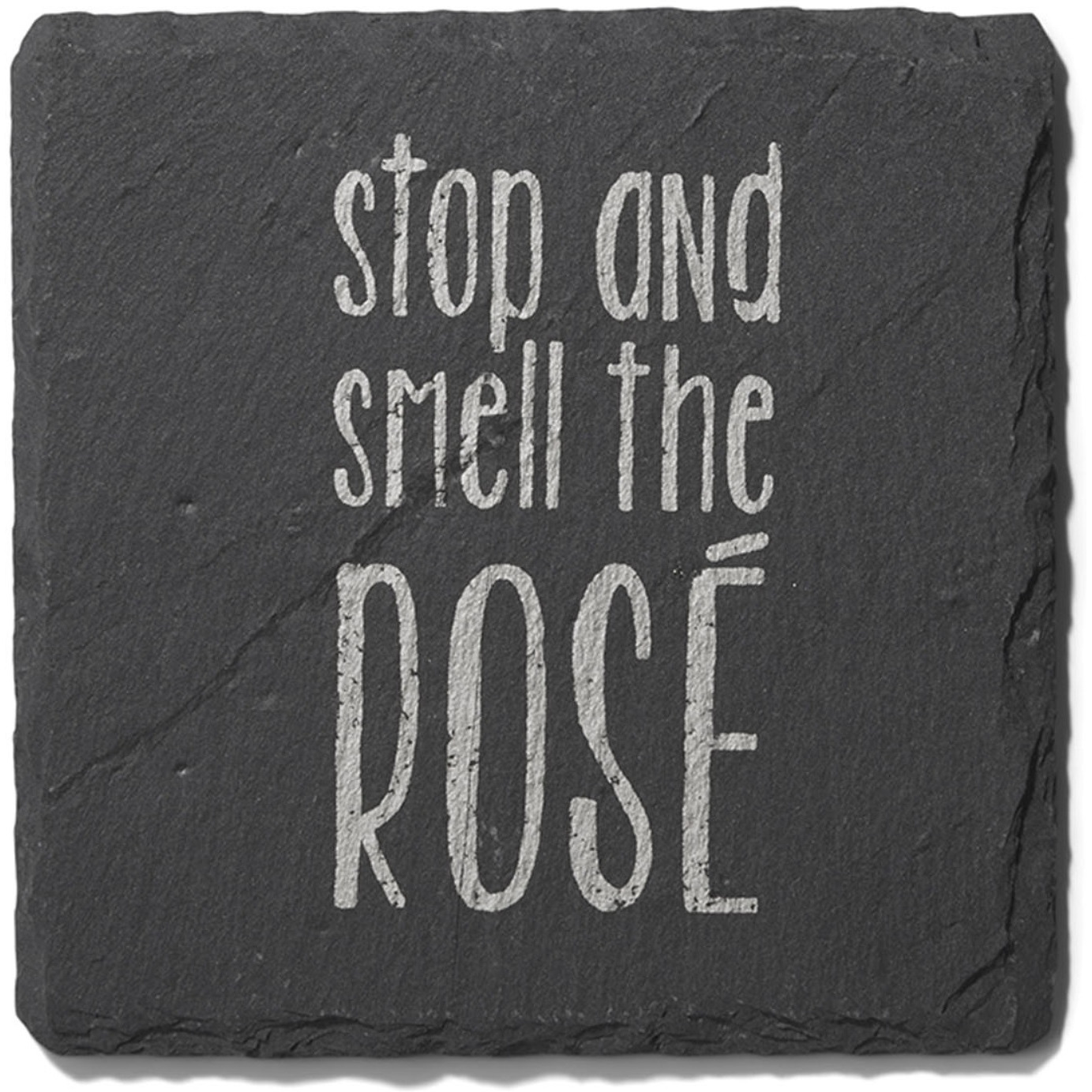 Sip Sip Hooray  Slate  Coasters Silver Set of 4, Square 4X4"