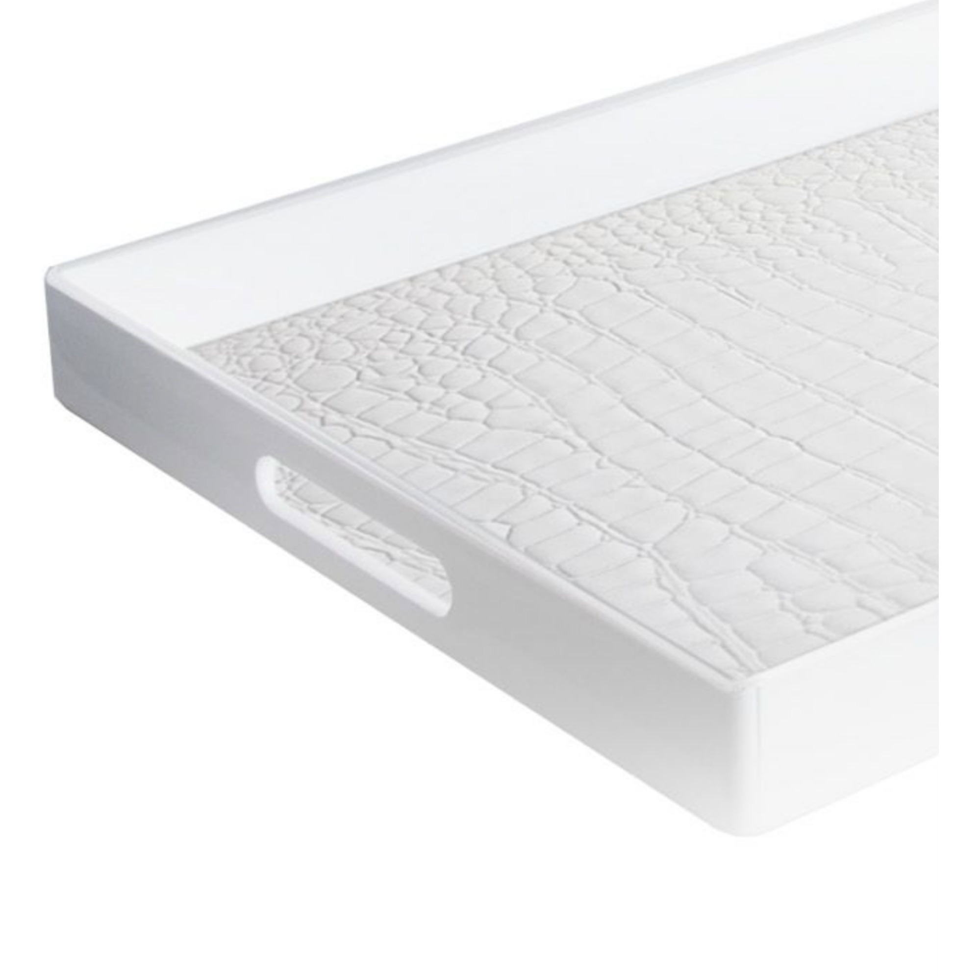 Angular White Serveware Tray 14X19"