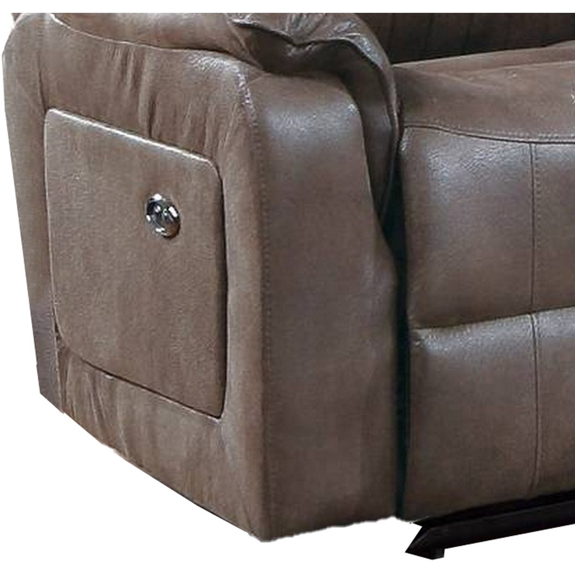 Fabric Manual Loveseat with 2 Cupholders and Console, Brown