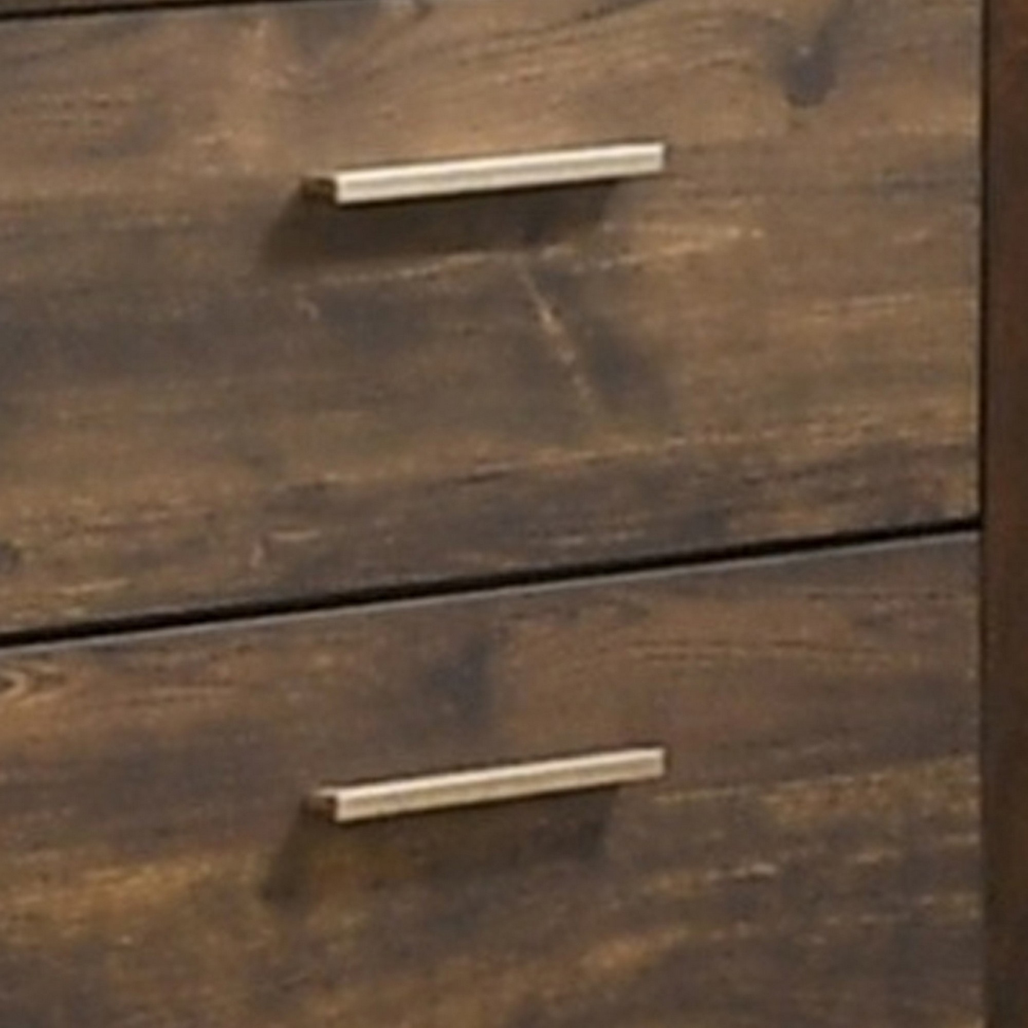 58 Inches 6 Drawer Wooden Dresser with Grains, Rustic Brown