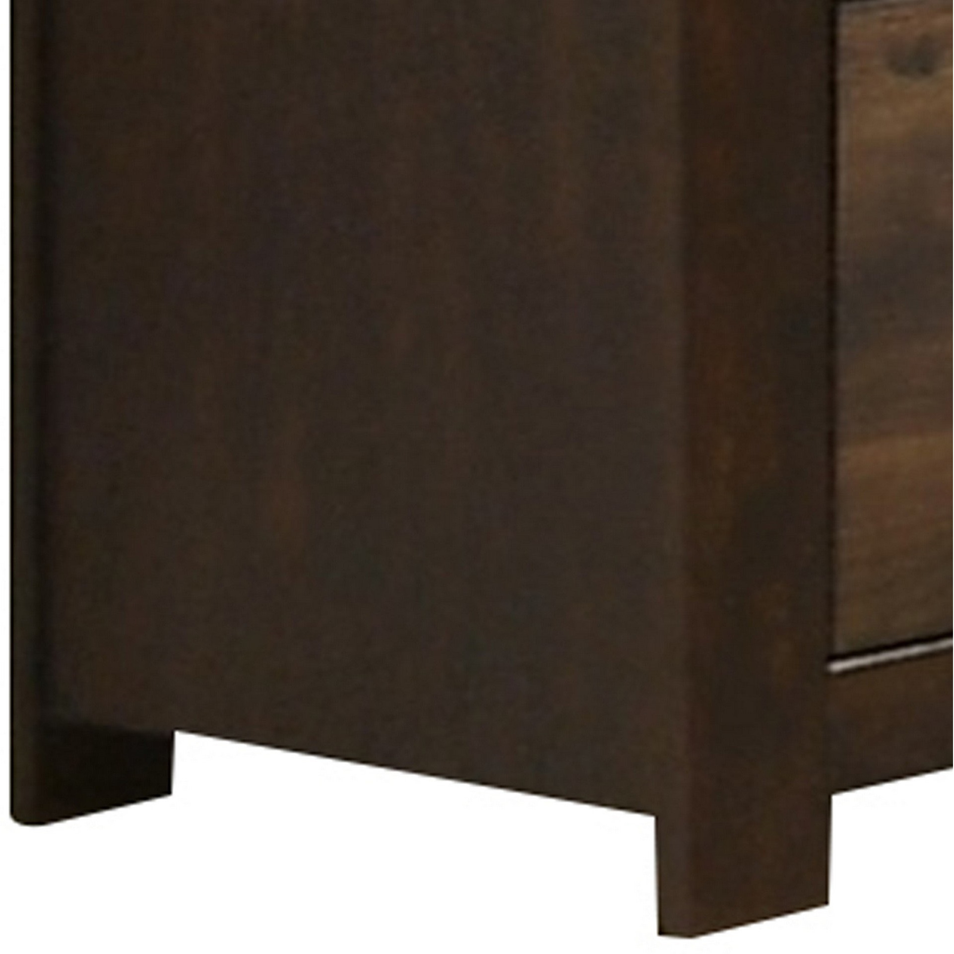 58 Inches 6 Drawer Wooden Dresser with Grains, Rustic Brown