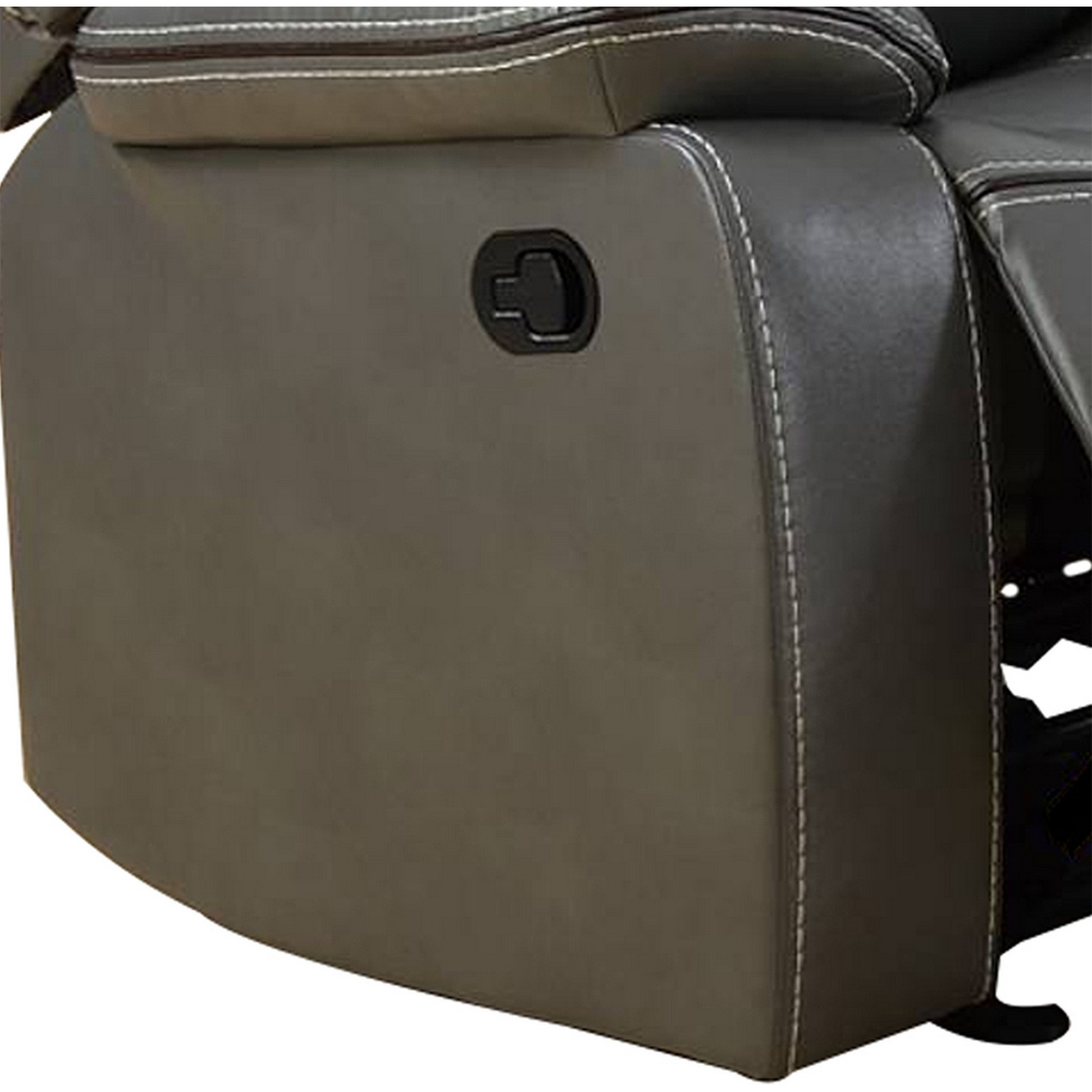 73 Inches Leatherette Motion Loveseat with Console, Gray