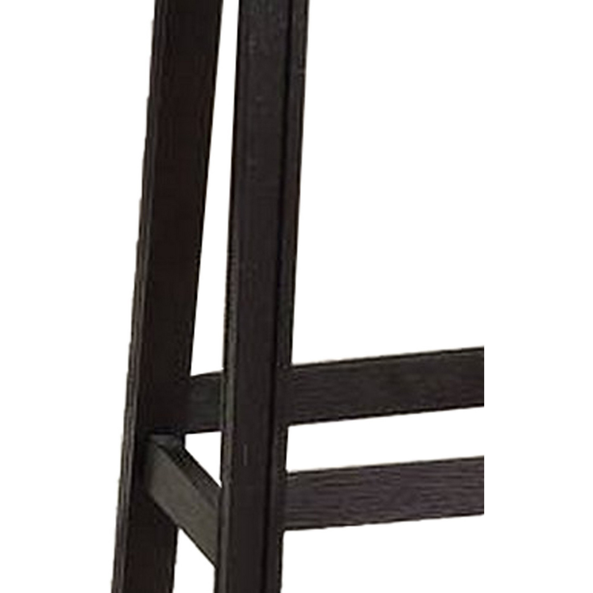 29 Inch Wooden Bar Stool with Upholstered Cushion Seat, Set of 2, Gray and Black