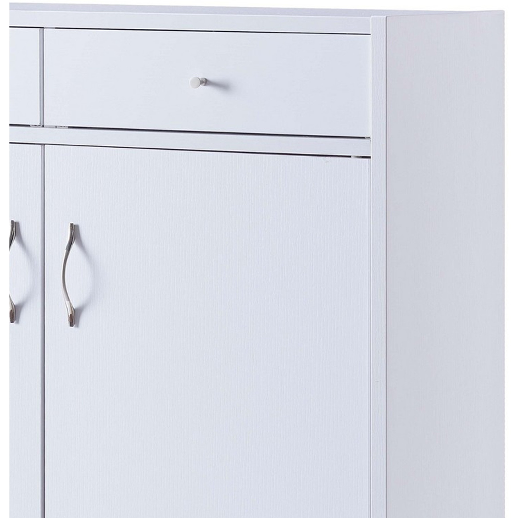 47 Inch 2 Door Wooden Shoe Cabinet, White