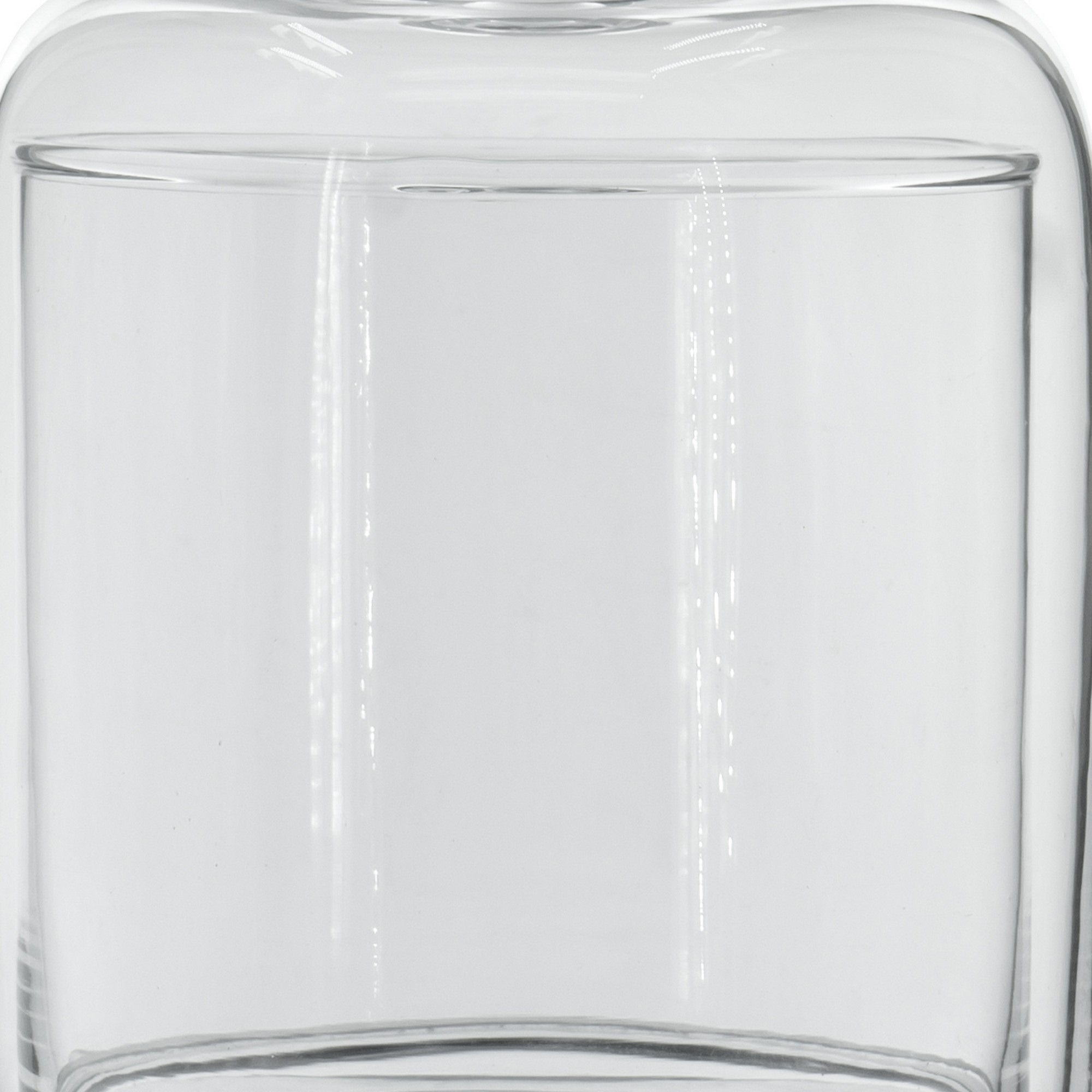 Set of 2 Large Glass Serving Platters with Dome and Finial Handle, Clear