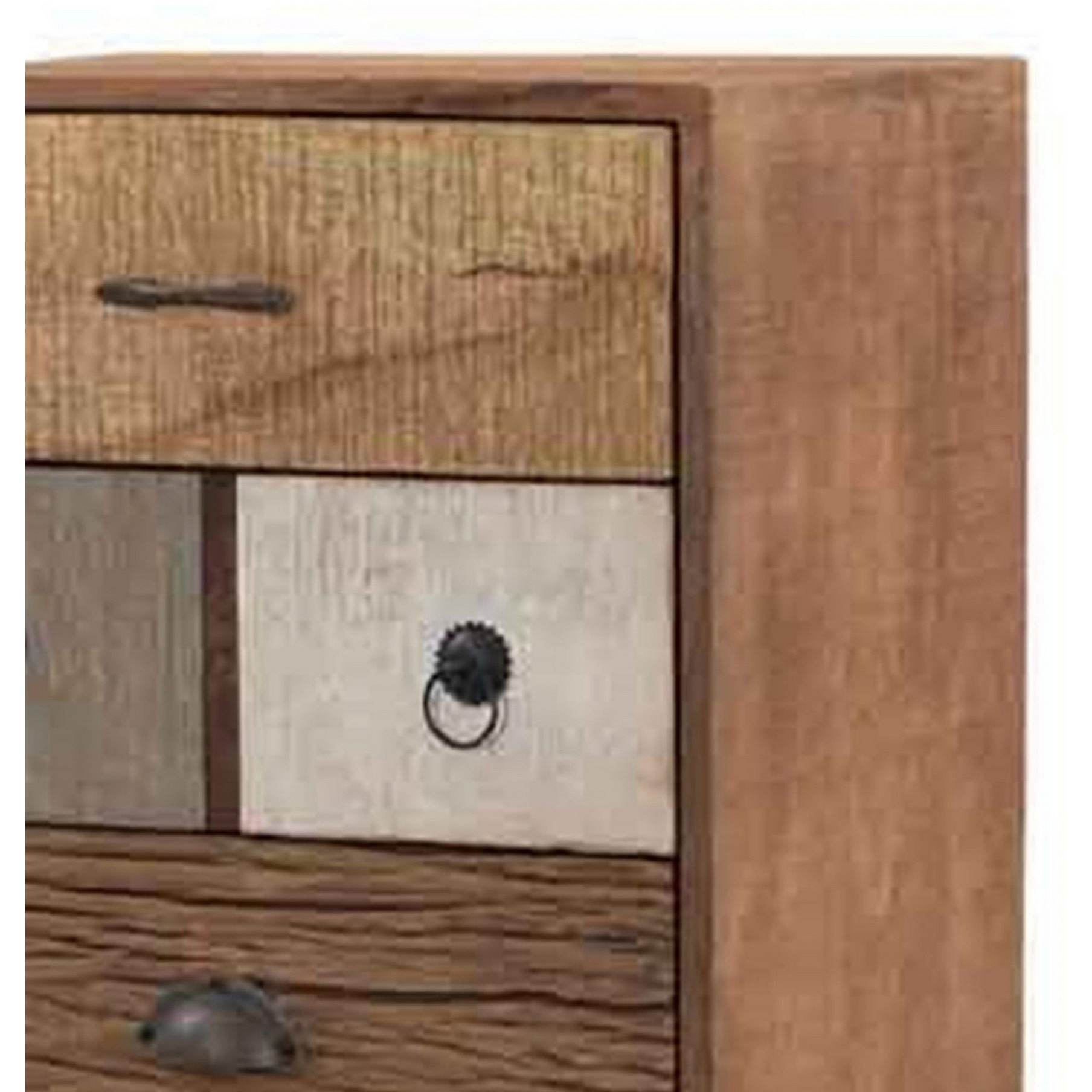 42 Inch Tall Dresser Chest, Multicolor, 6 Drawers, Sturdy Sled Base, Brown