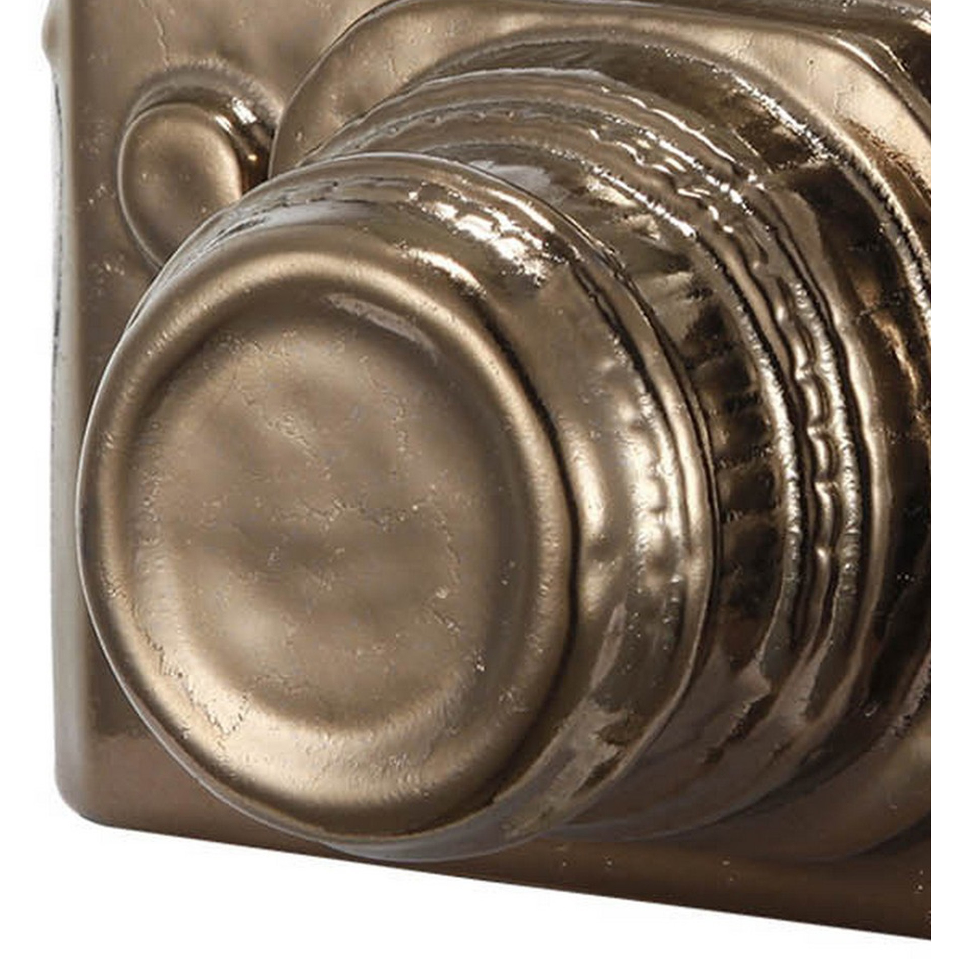 6 Inch Decorative Camera Table Top Accent, Distressed Gold Finish Ceramic
