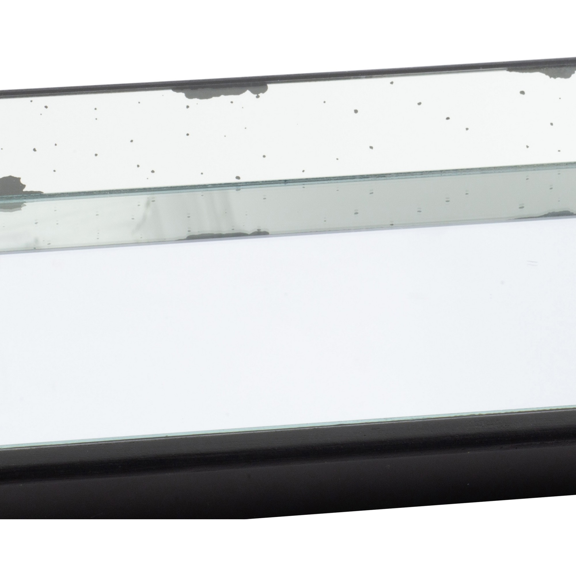 24 Inch Square Decorative Tray with Mirrored Surface, Modern Style, Black