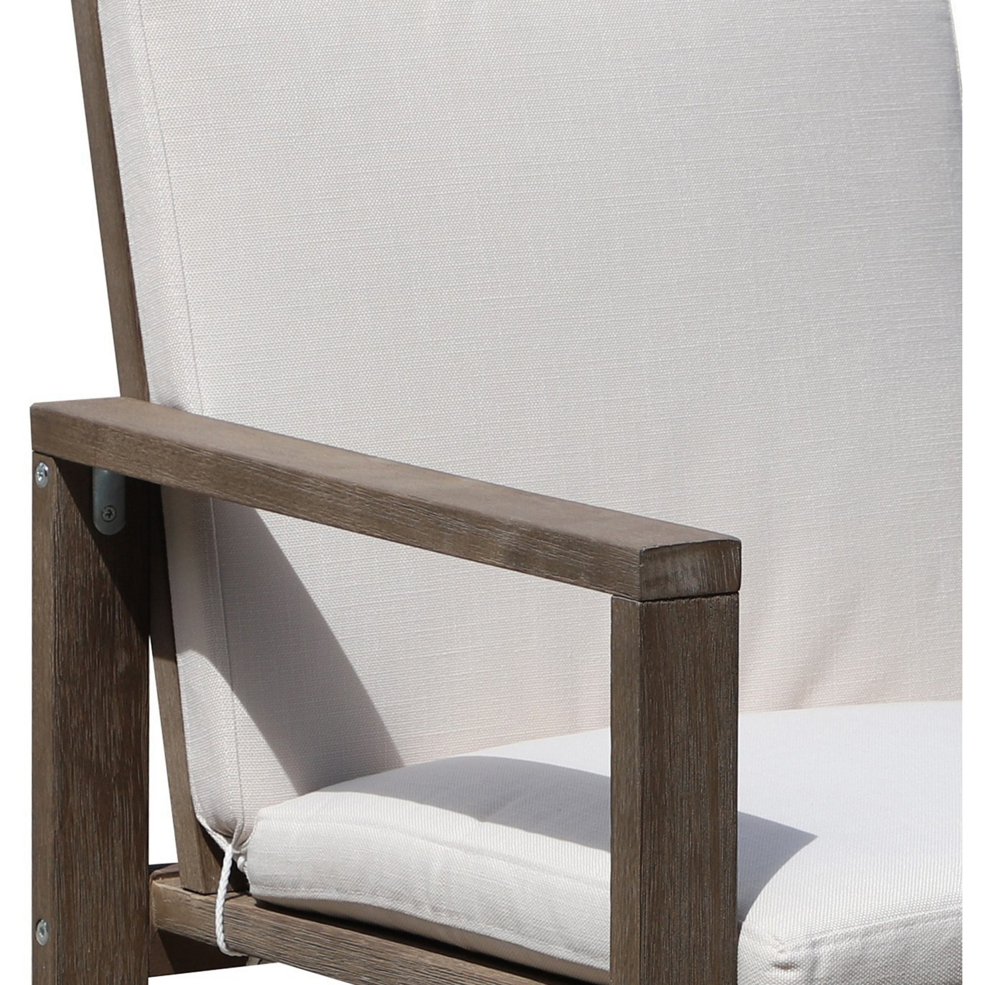 Neji 24 Inch Dining Chair, Burnt Brown Eucalyptus Wood Frame, Thick Cushion
