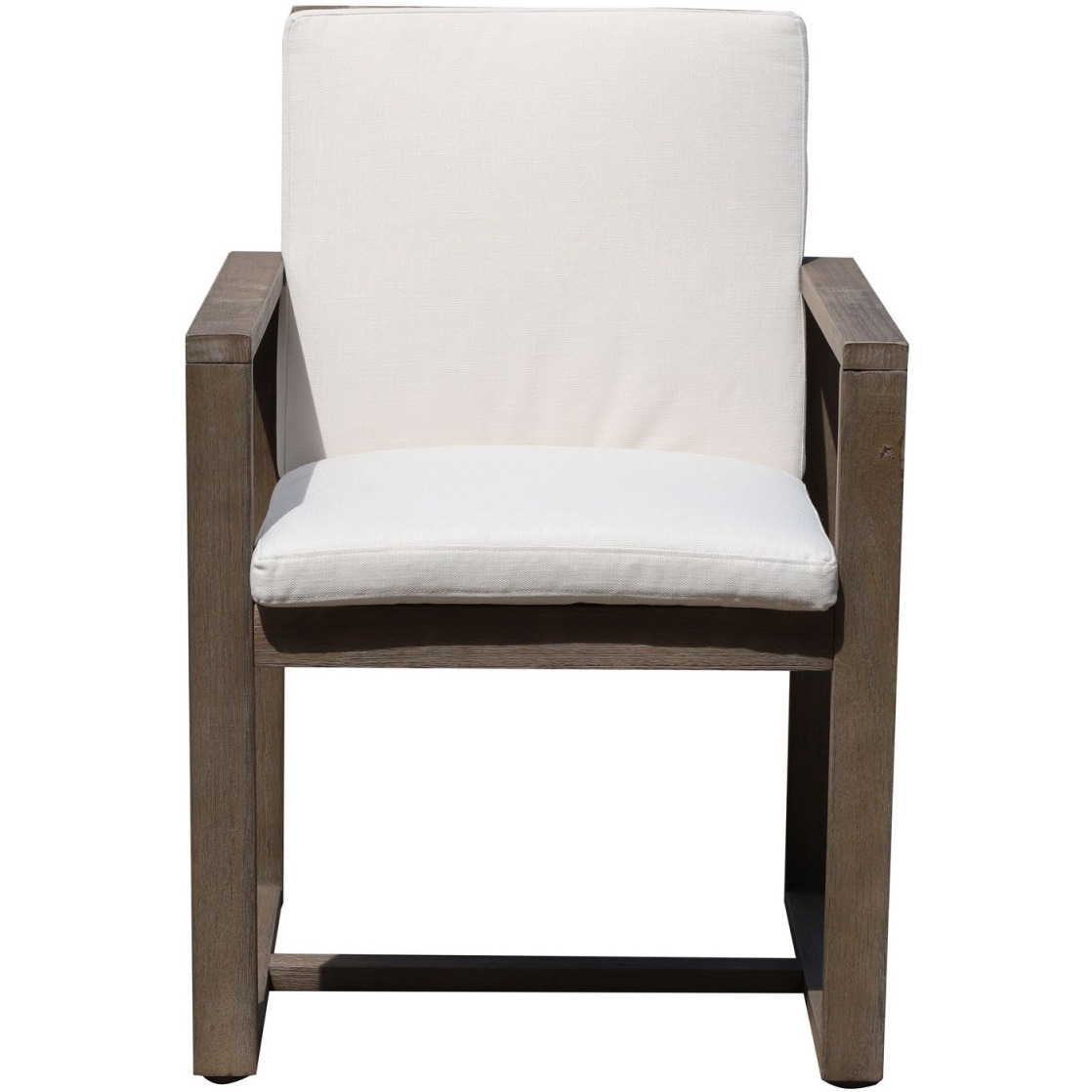 Neji 24 Inch Dining Chair, Burnt Brown Eucalyptus Wood Frame, Thick Cushion