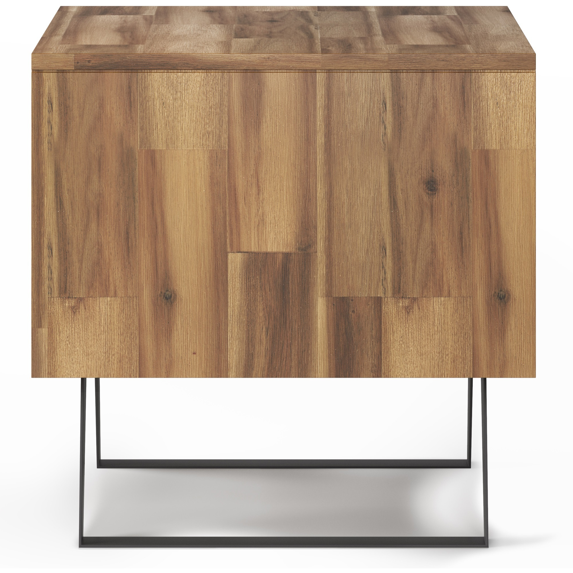 Lowry SOLID ACACIA WOOD & Metal 22 in Wide Square End Side Table
