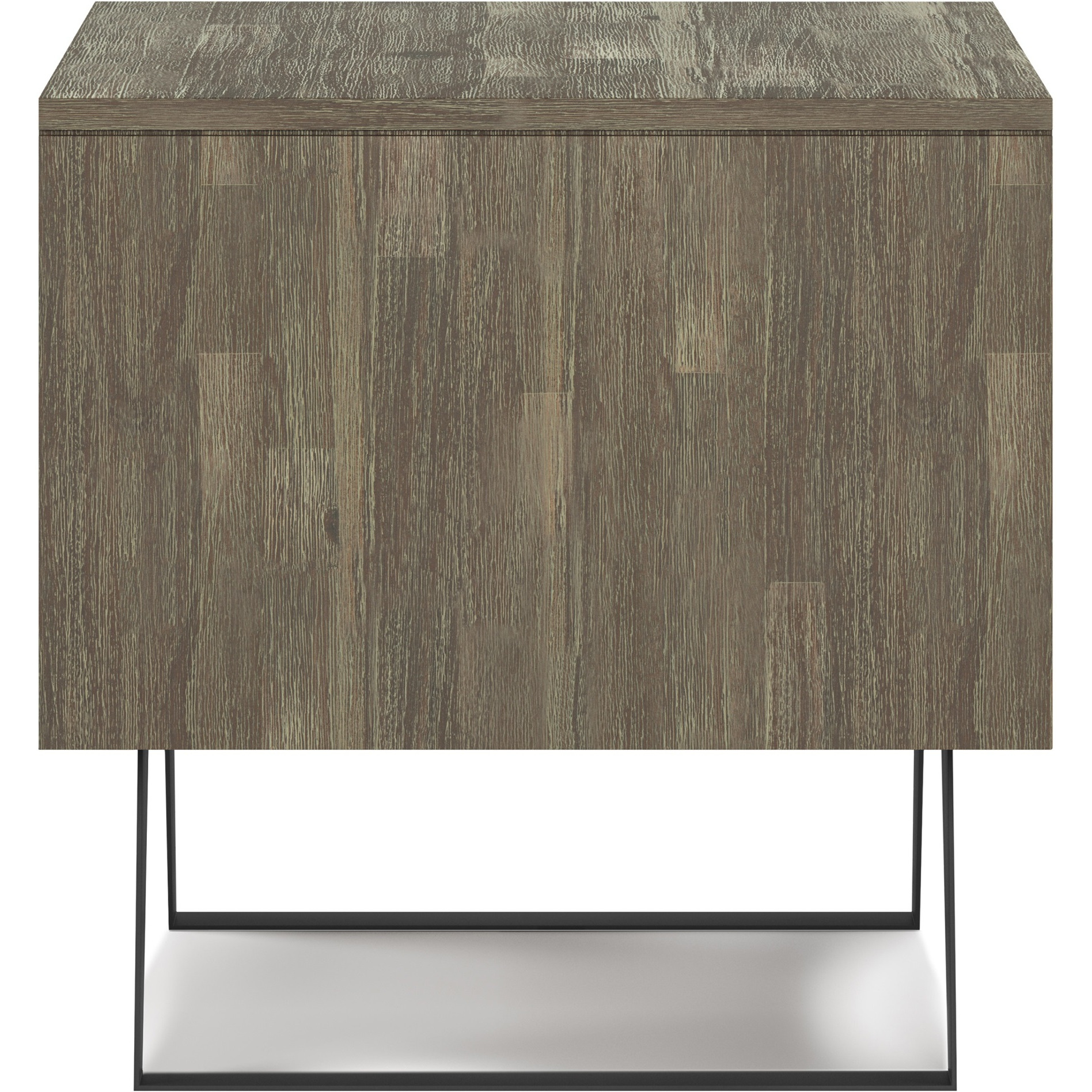 Lowry SOLID ACACIA WOOD & Metal 22 in Wide Square End Side Table