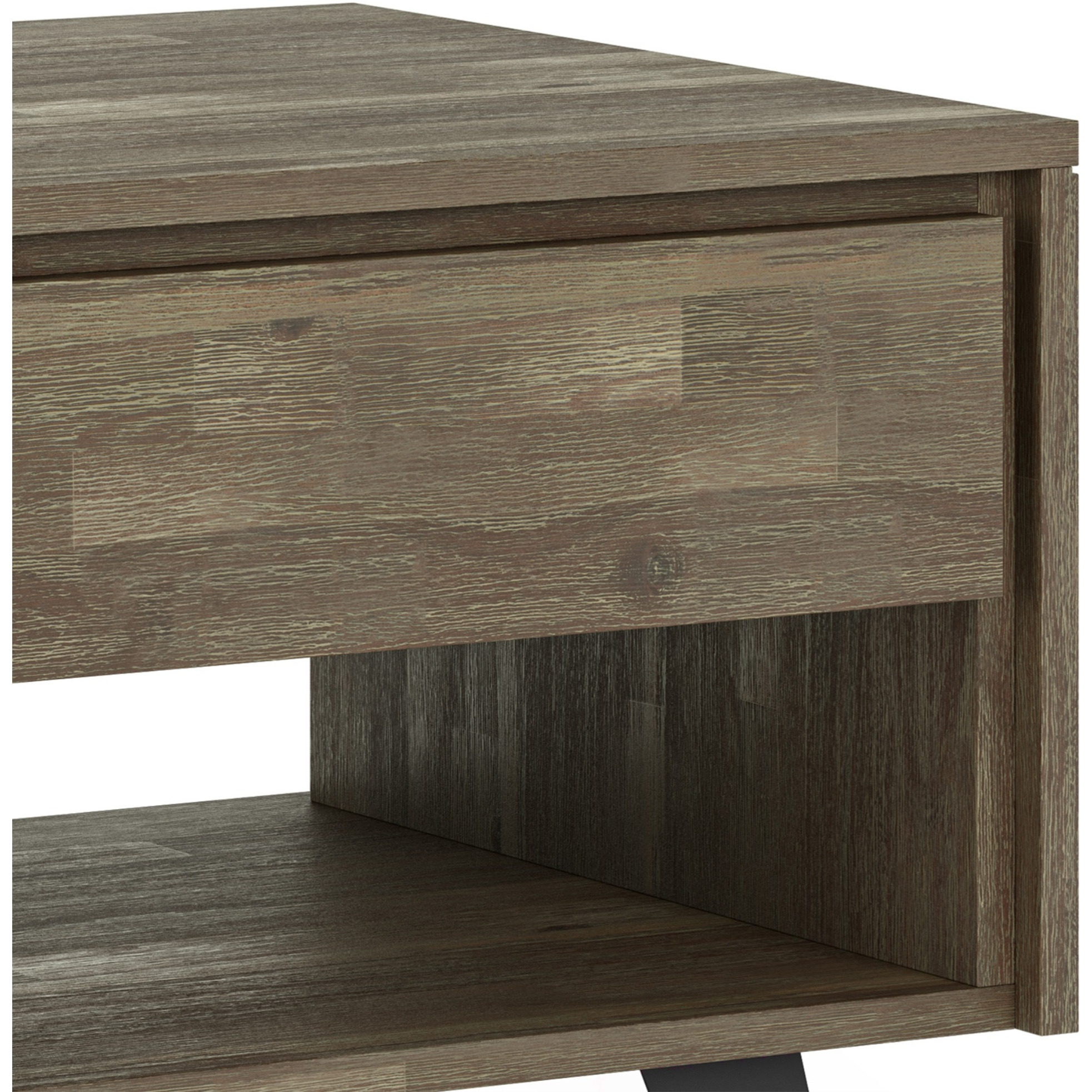 Lowry SOLID ACACIA WOOD & Metal 22 in Wide Square End Side Table