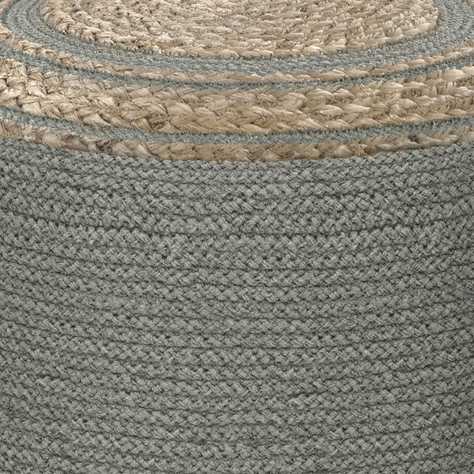 Serena 18 in Wide Round Braided Pouf
