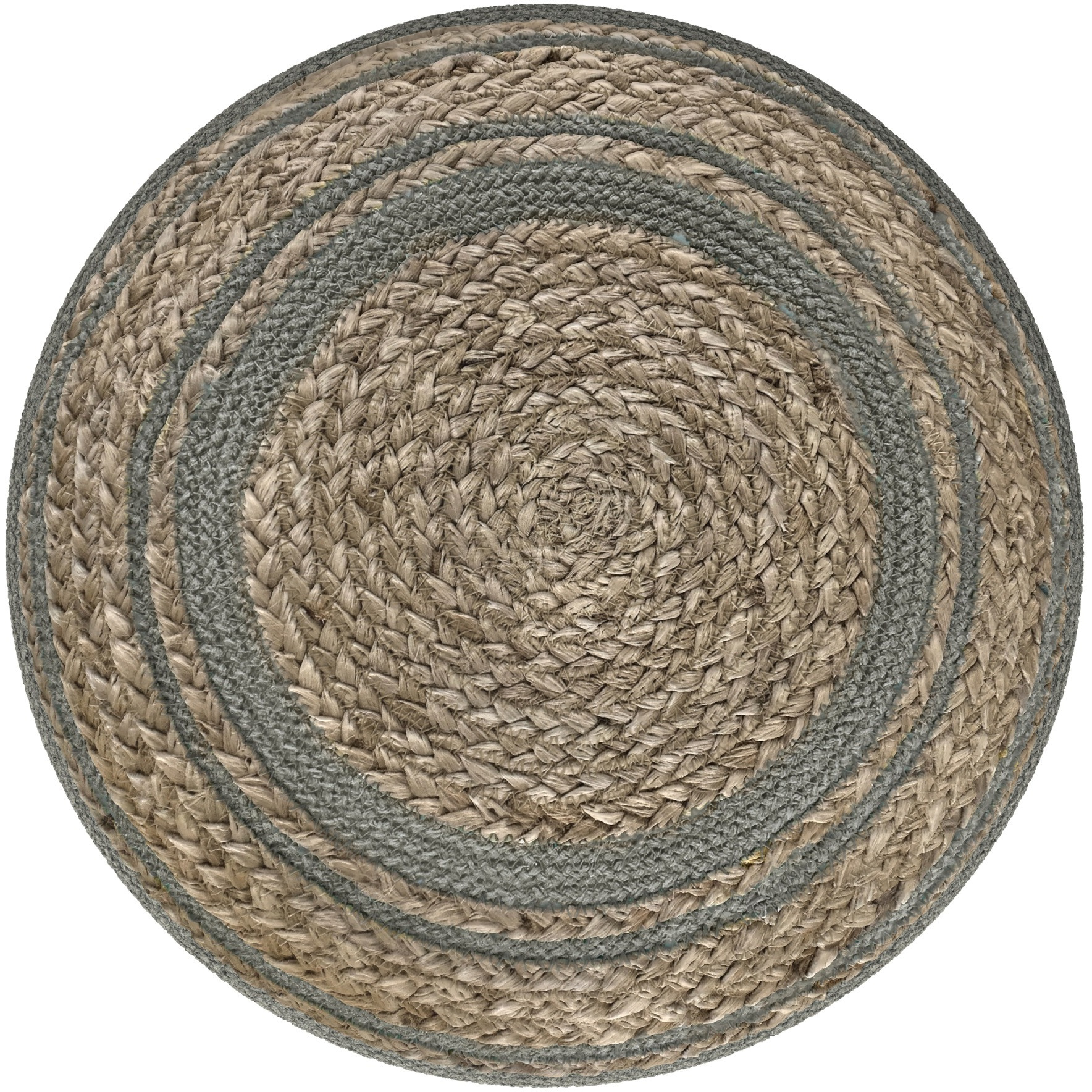 Serena 18 in Wide Round Braided Pouf