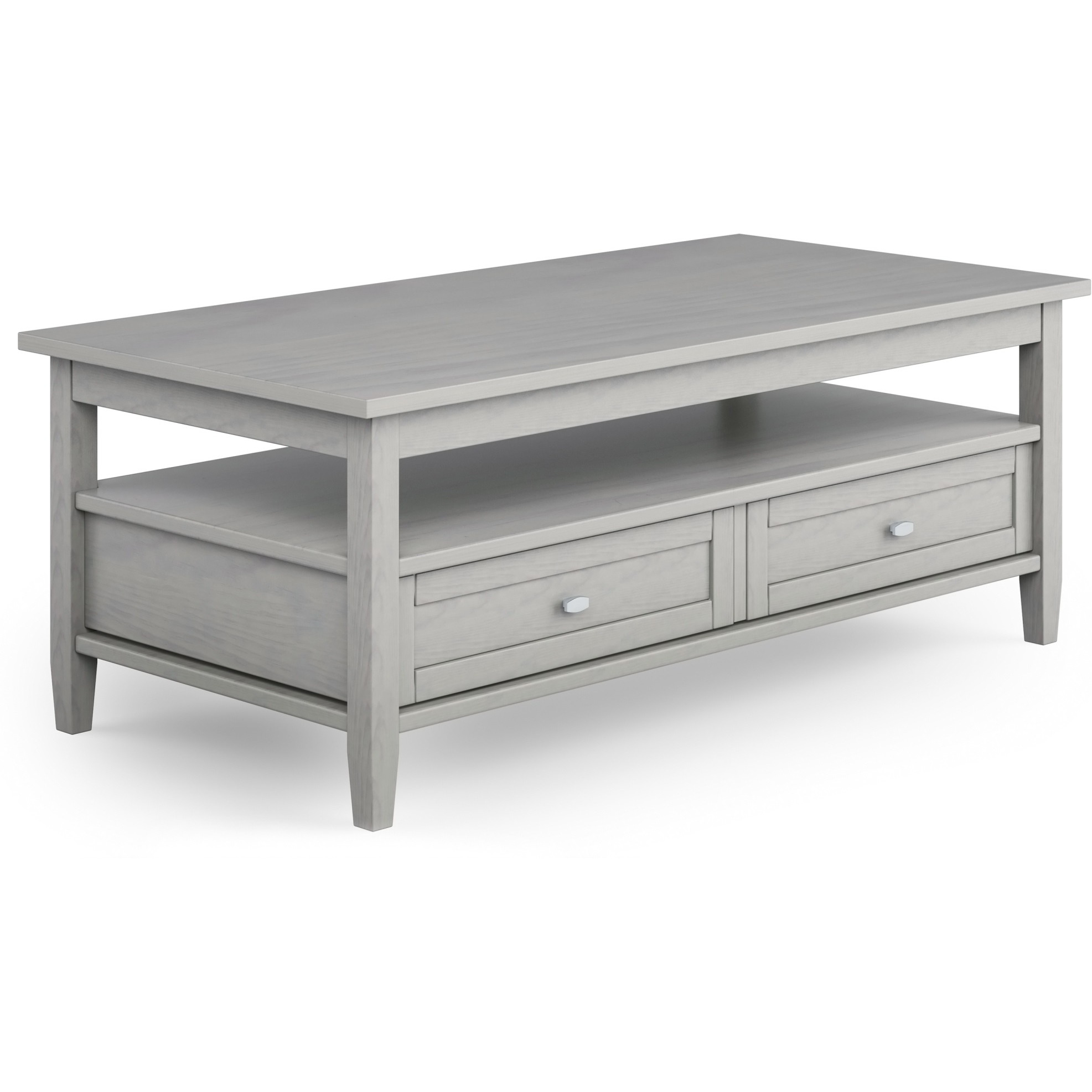 Warm Shaker SOLID WOOD 48 in Wide Rectangle Coffee Table