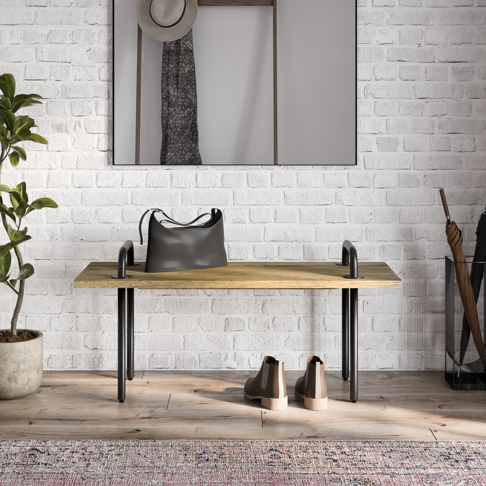 Berkeley SOLID MANGO WOOD 42 in Wide Entryway Bench