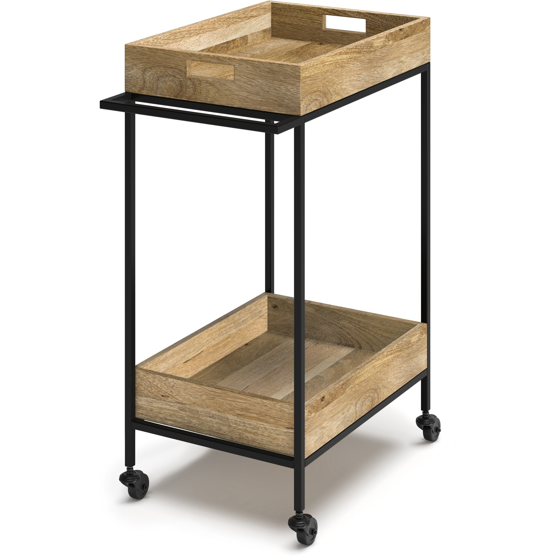 Simons 24 inch Bar Cart Industrial Contemporary in Cognac
