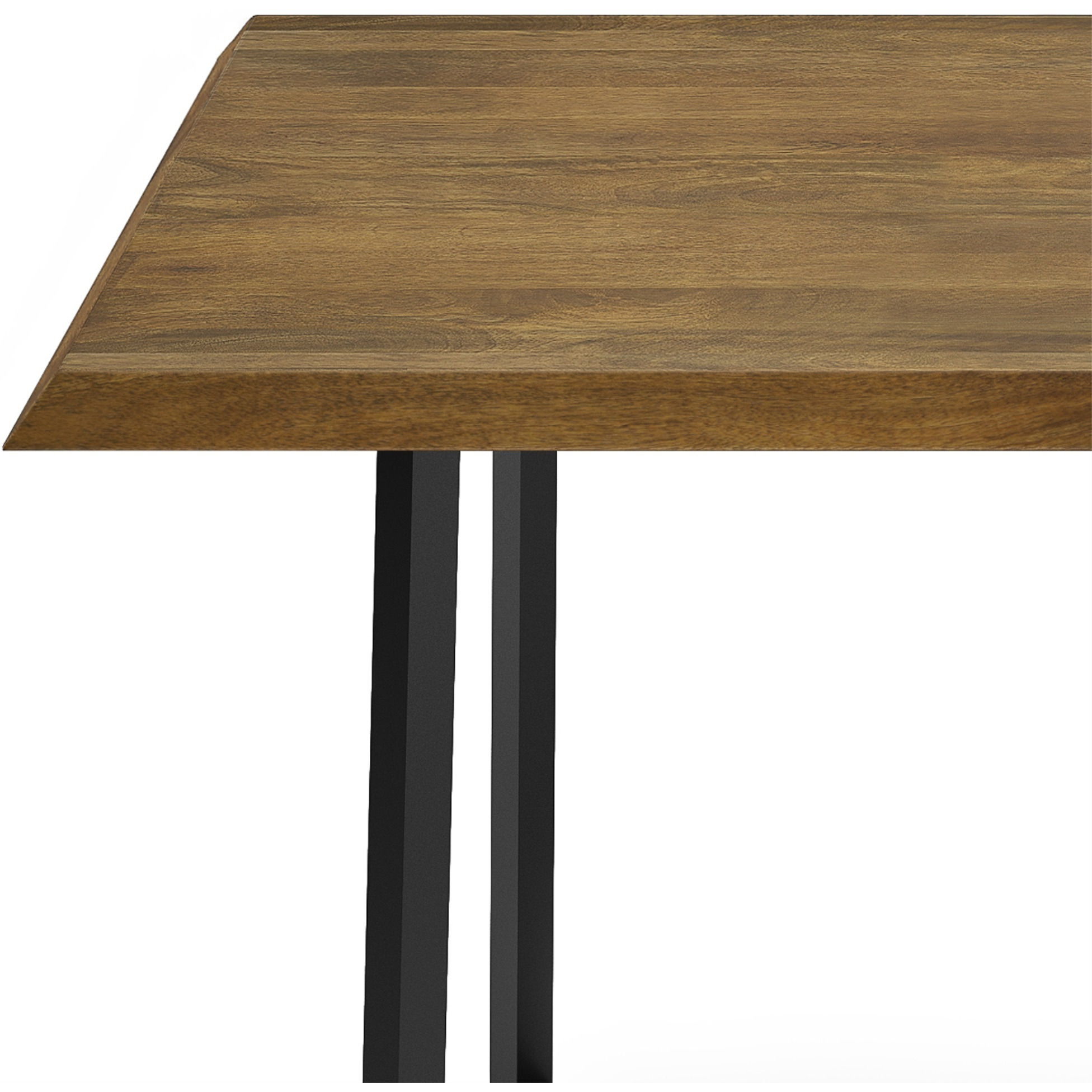 Watkins SOLID MANGO WOOD & Metal 72 in Wide Rectangle Dining Table with Inverted Metal Base