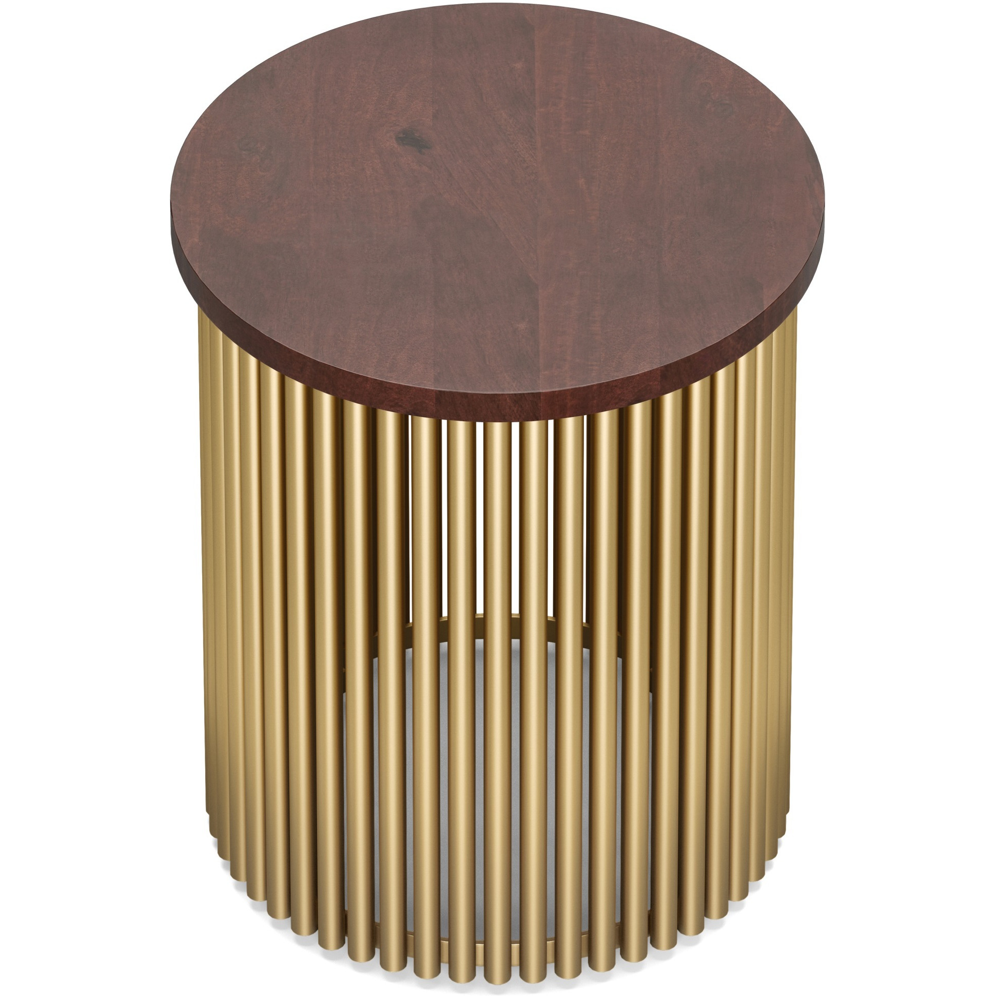 Demy 18 in Wide Metal and Wood Accent Side Table