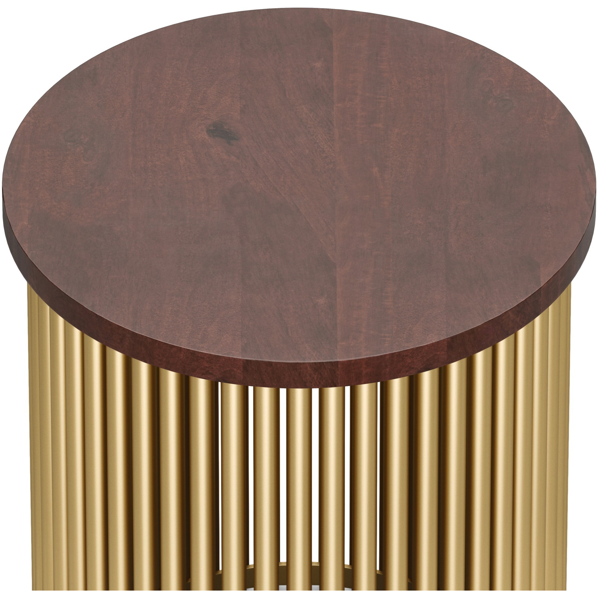 Demy 18 in Wide Metal and Wood Accent Side Table